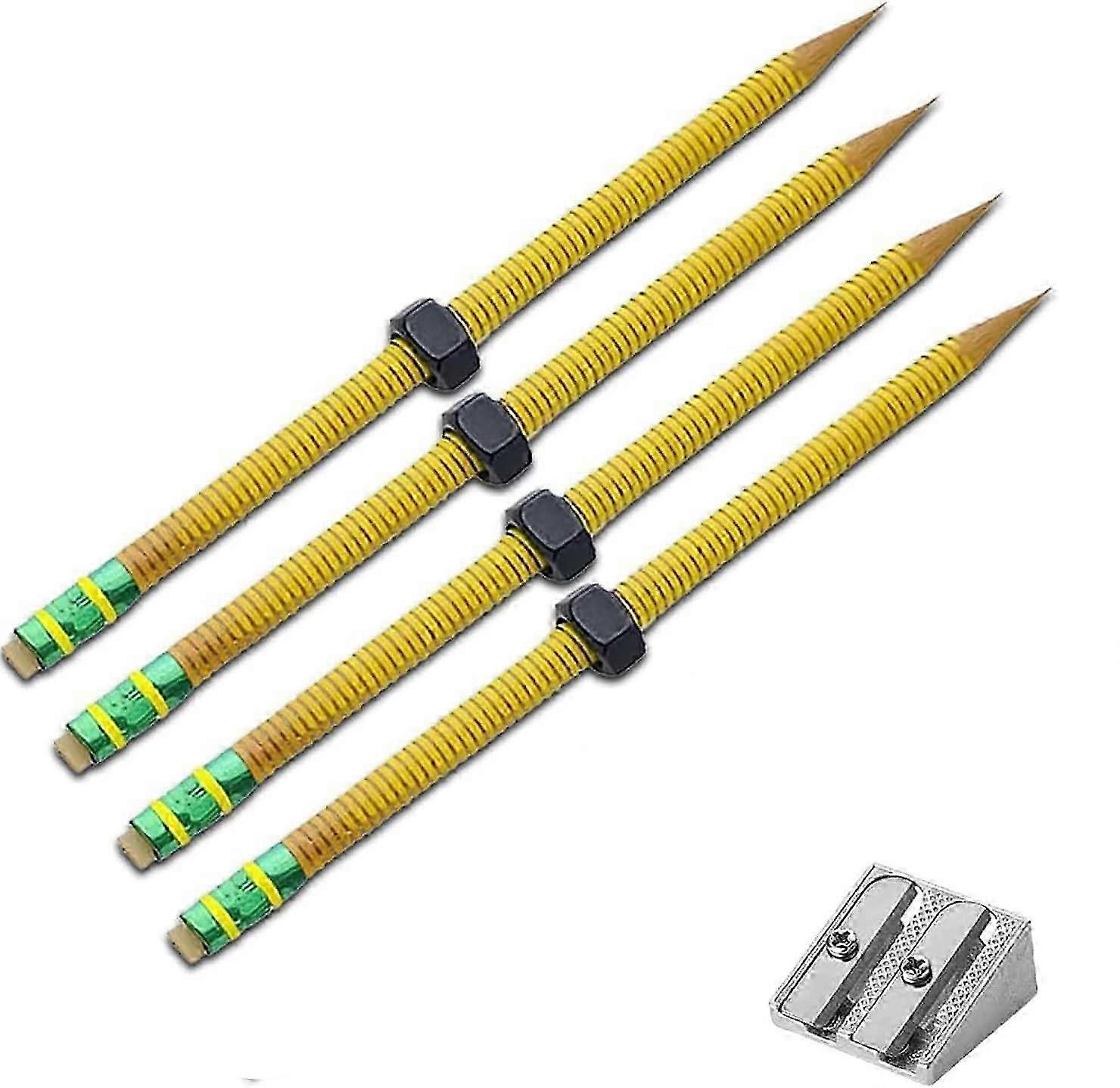 4 ADHD pencils, threaded pencils, threaded pencils for ADHD, twist and write weighted wooden pencils, stress relief pencils with twist