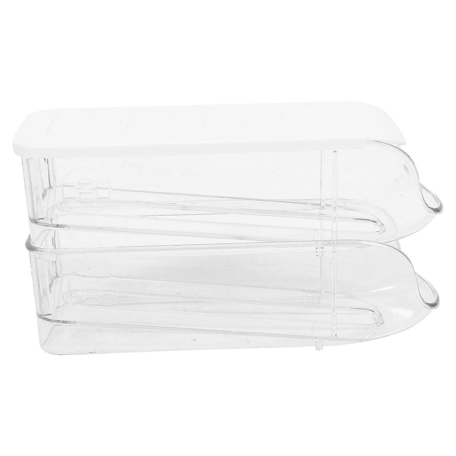 Transparent Plastic Egg Holder for Home Use Stackable Kitchen Organizer with Large Capacity 2pcs
