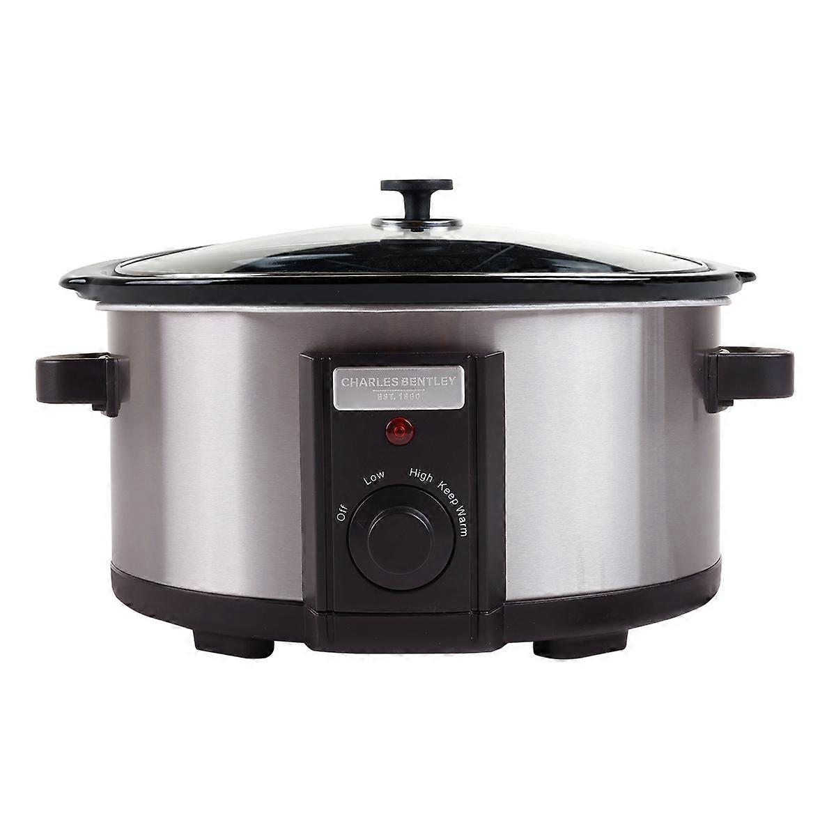 Charles Bentley Slow Cooker Black Removable Ceramic Bowl