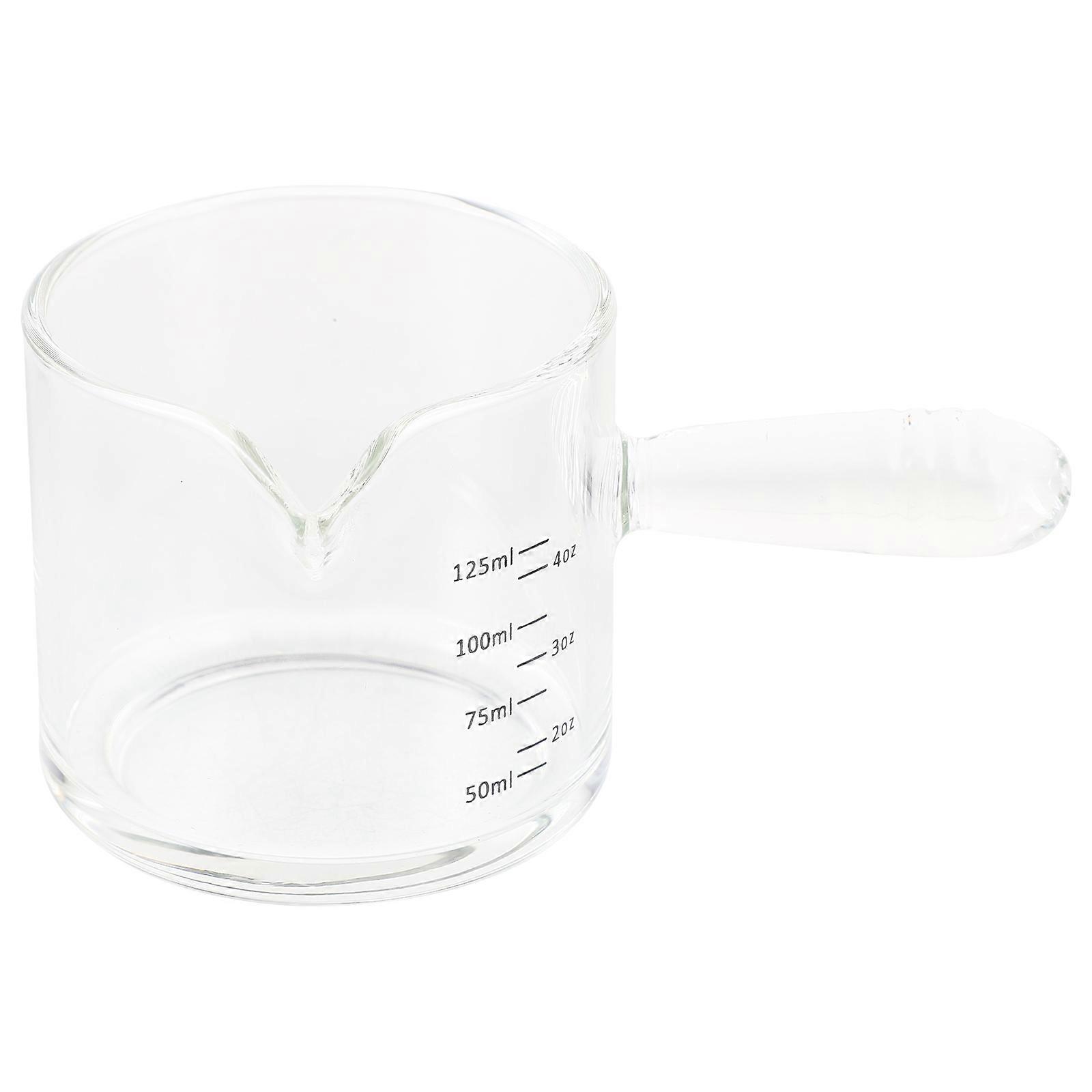 Double Spouts Glass Pitcher for Measure with Handle