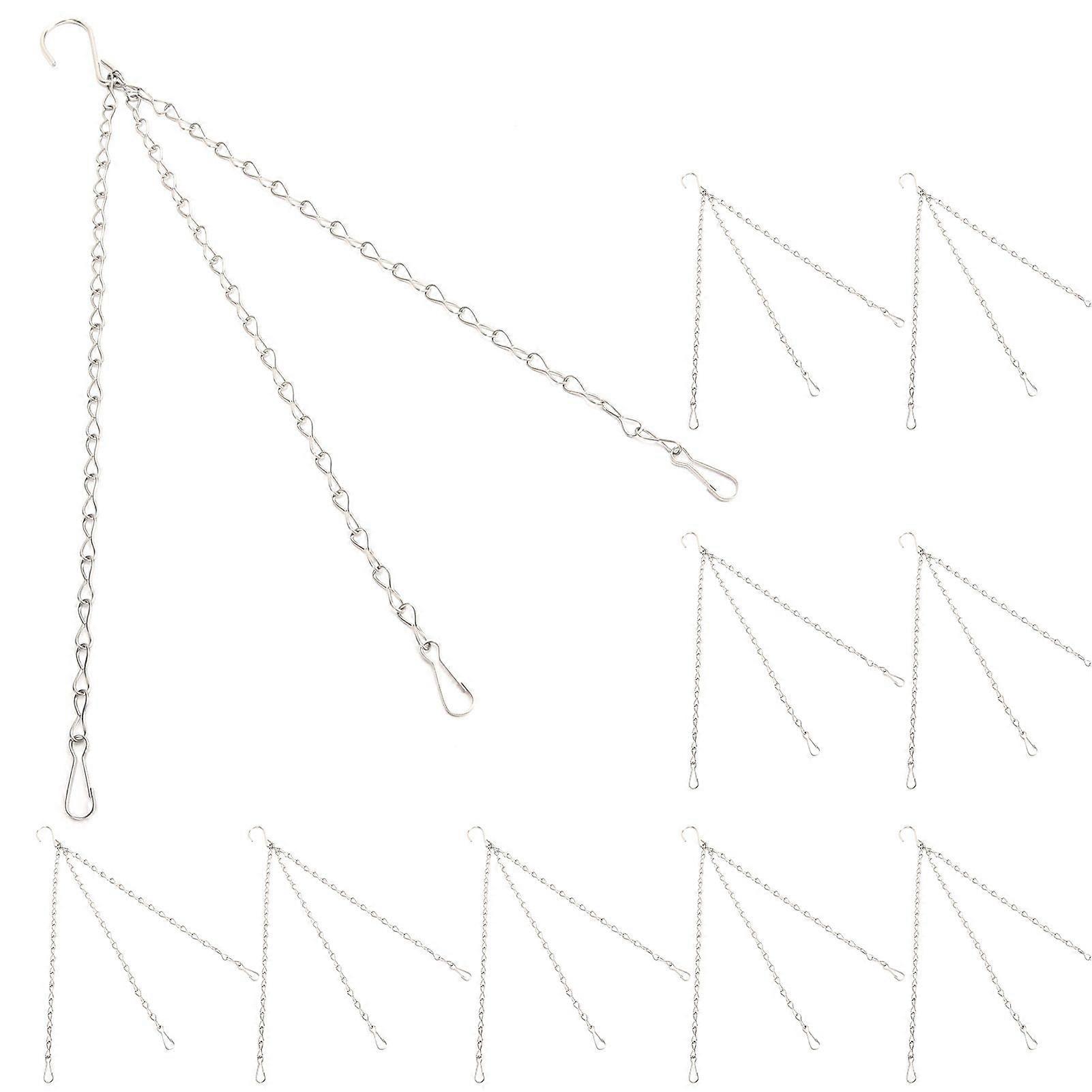 10 Pieces Hanging Chain with Replacement Hooks for 8-Strand Iron Garden Planters