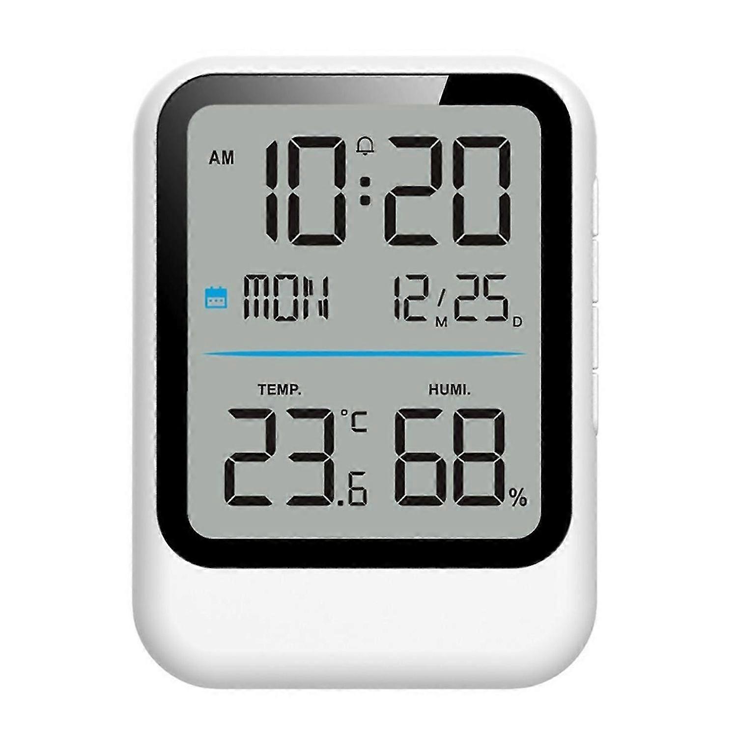 Digital Electronic Alarm Clock Temp Humidity Sensor Time/Week/Date/Temp/Humidity Display Desk Small LED Clocks White