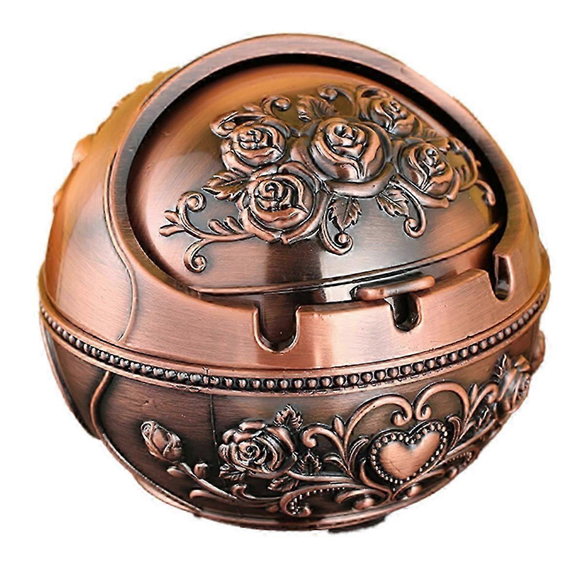 Vintage Windproof Ashtray with Lid Decorative A