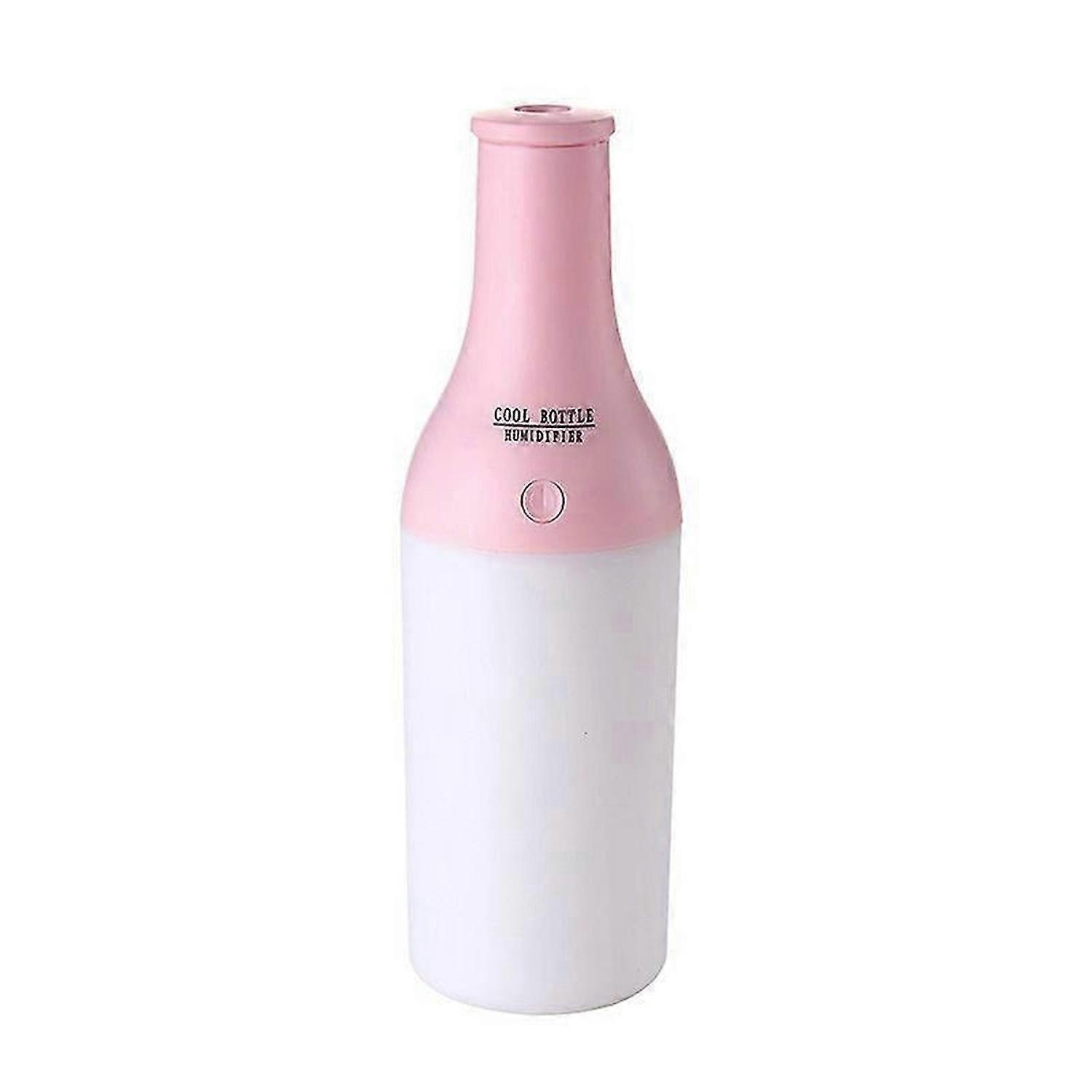 Portable Cool Bottle Design Mini USB Charge Aromatherapy Oil Diffuser with LED Night Light (Pink)
