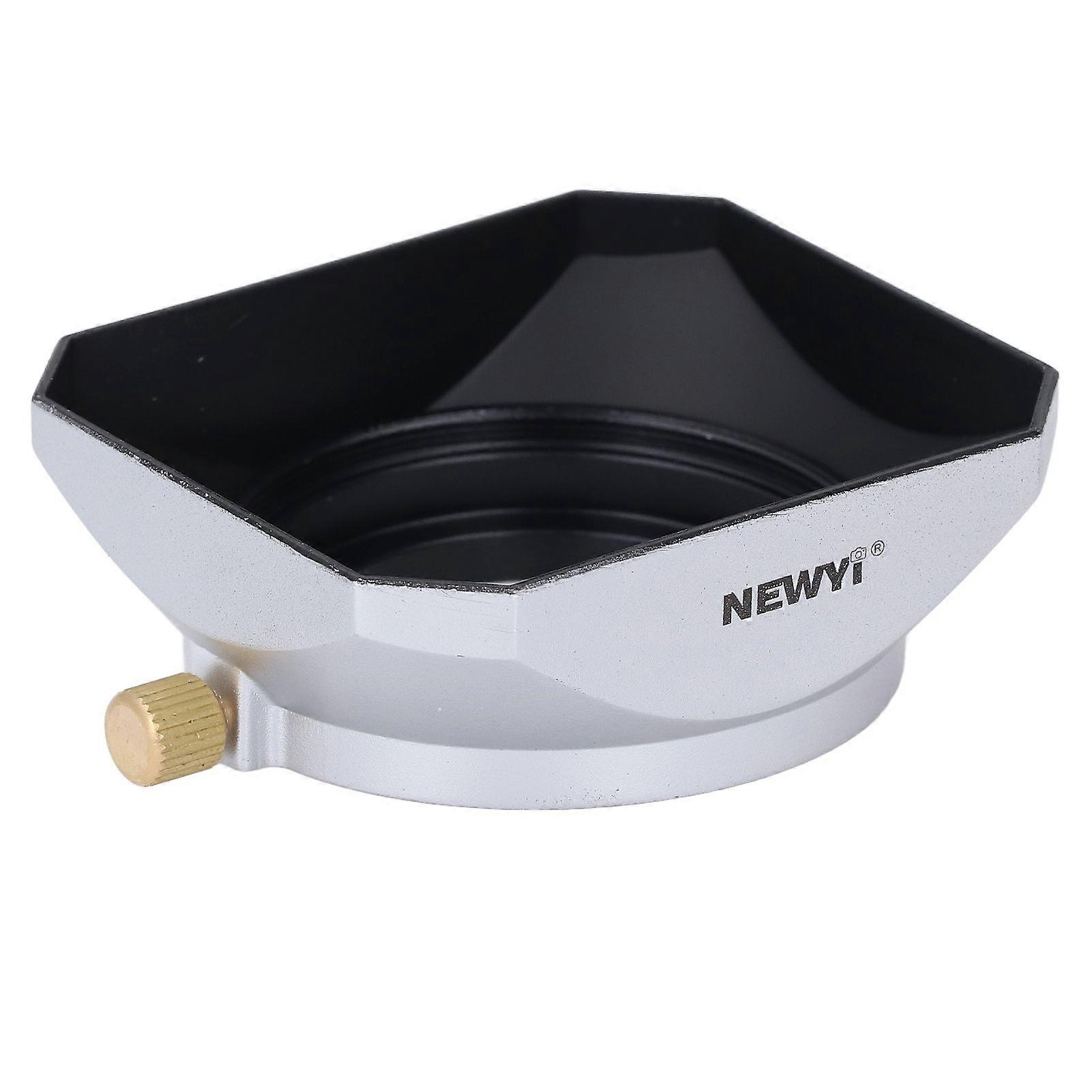 Lens Hood Silver Retro Square Lens Hood Shade for 40.5MM Digital Camera Mirrorless Camera Lens