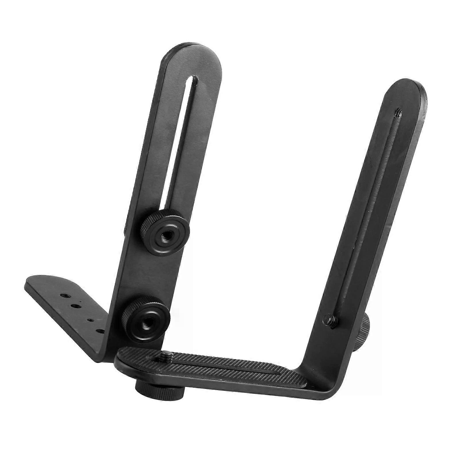Dual L Shape Camera Flash Bracket, 1/4" Universal Thread, Adjustable Aluminum Alloy with Softboxes