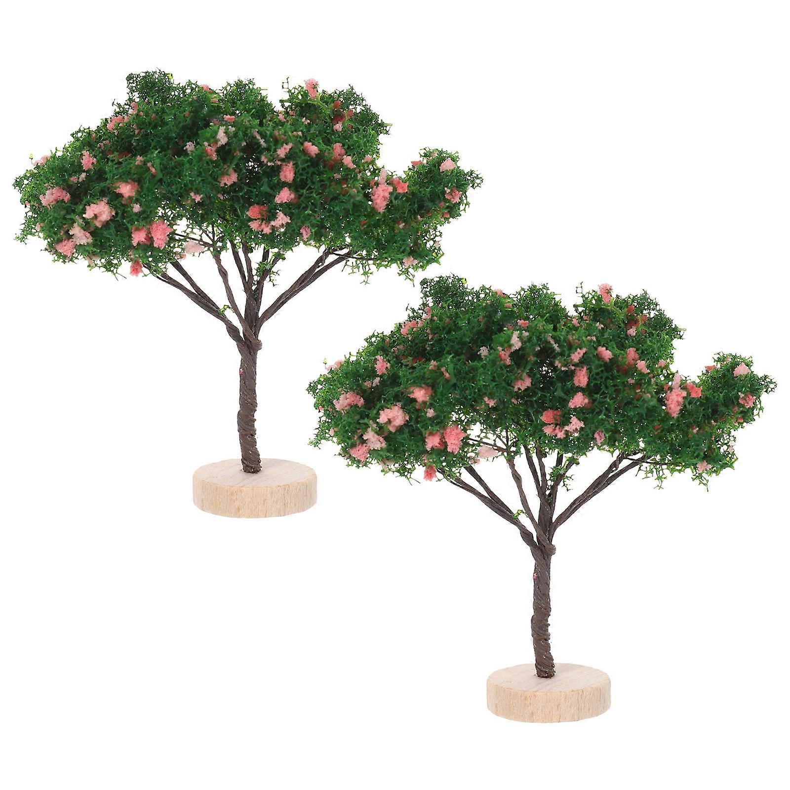 Miniature Tree Ornament for Diorama Decoration 10Pcs Green Simulation Trees