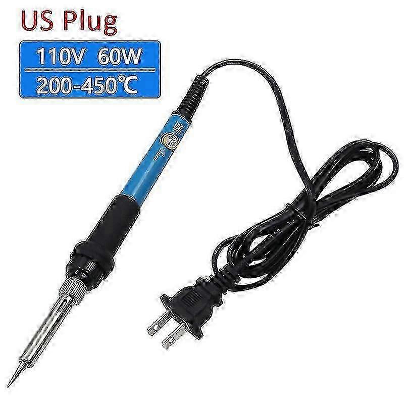 Adjustable 60W Electric Soldering Iron 220V/110V with Tin Wire and US Plug for Electronics Repair