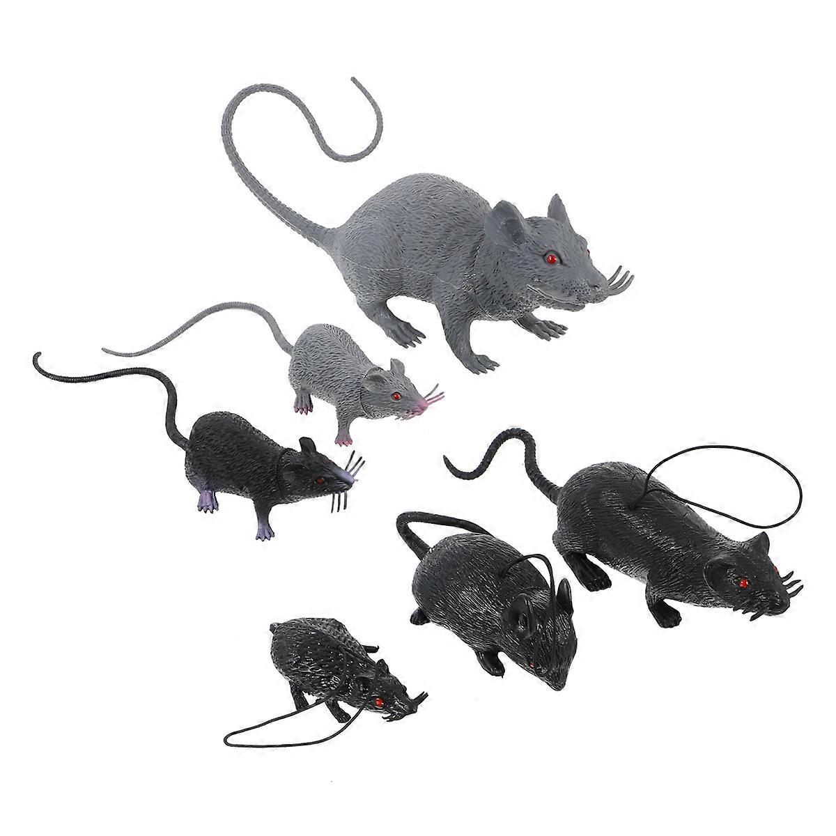 Prank Toy Mice Simulation Mouse for Halloween Party 6Pcs Pack