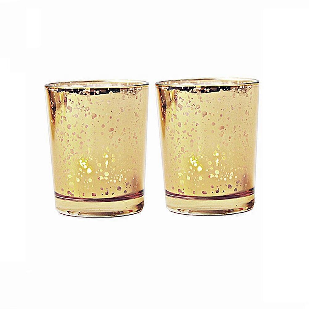 Plating Spot Glass Candle Empty Cup for Holding Candle 4Pcs Golden Set