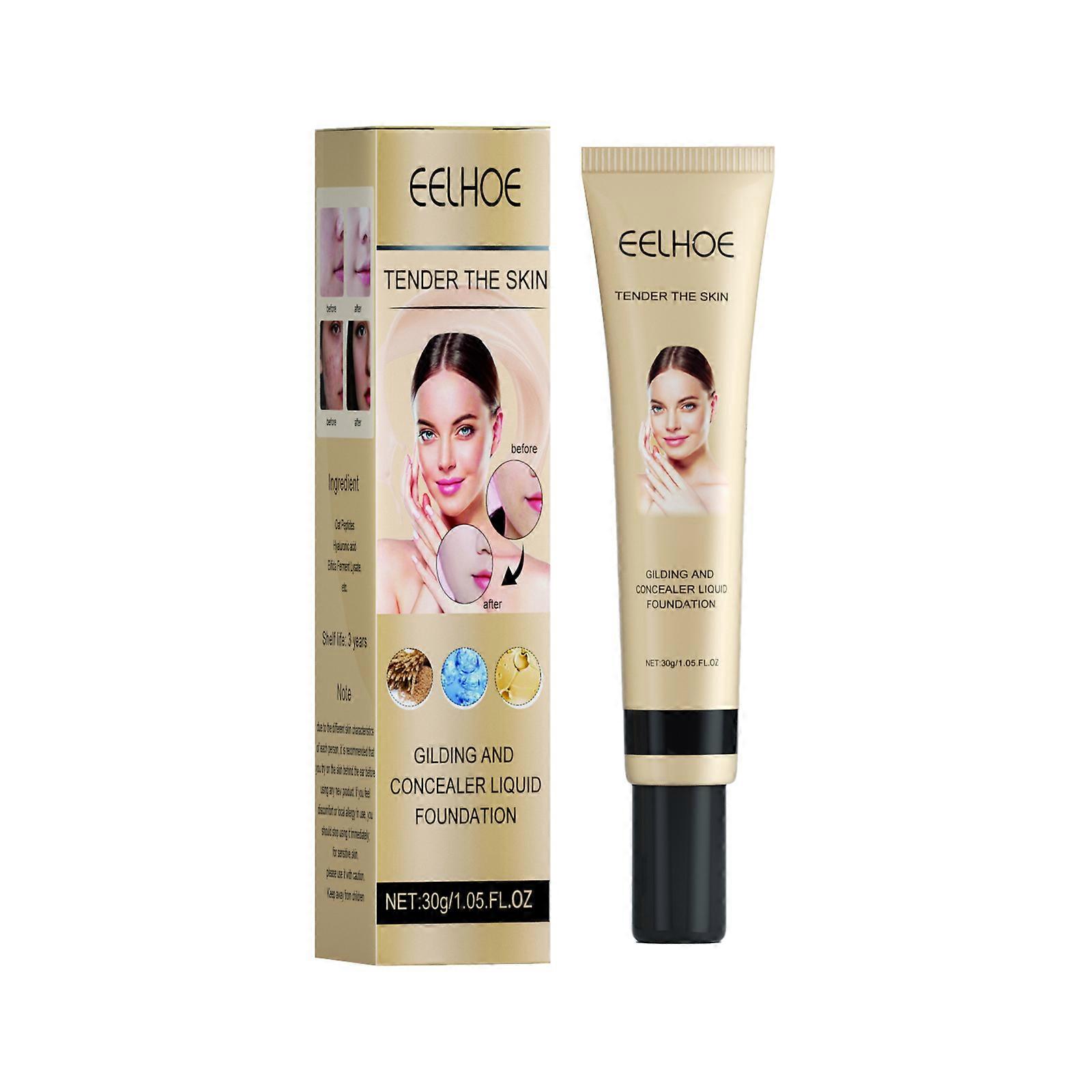 TKdaddy EELHOE Concealing Foundation Liquid 30g Moisturizing Oil Control Natural Makeup Long Lasting