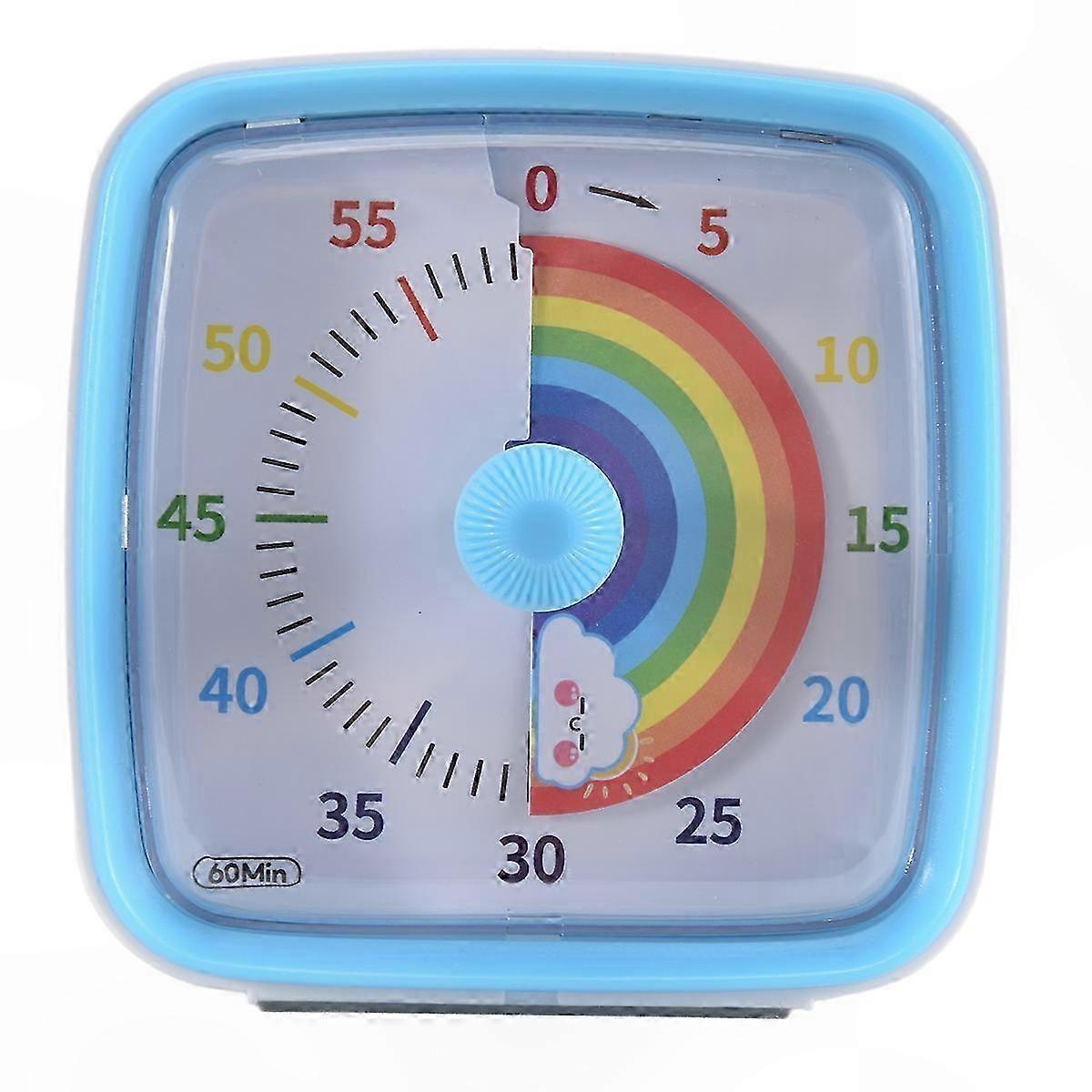 60-Minute Visual Countdown Timer with Night Light, Pomodoro Timer Featuring Rainbow Design for Kids