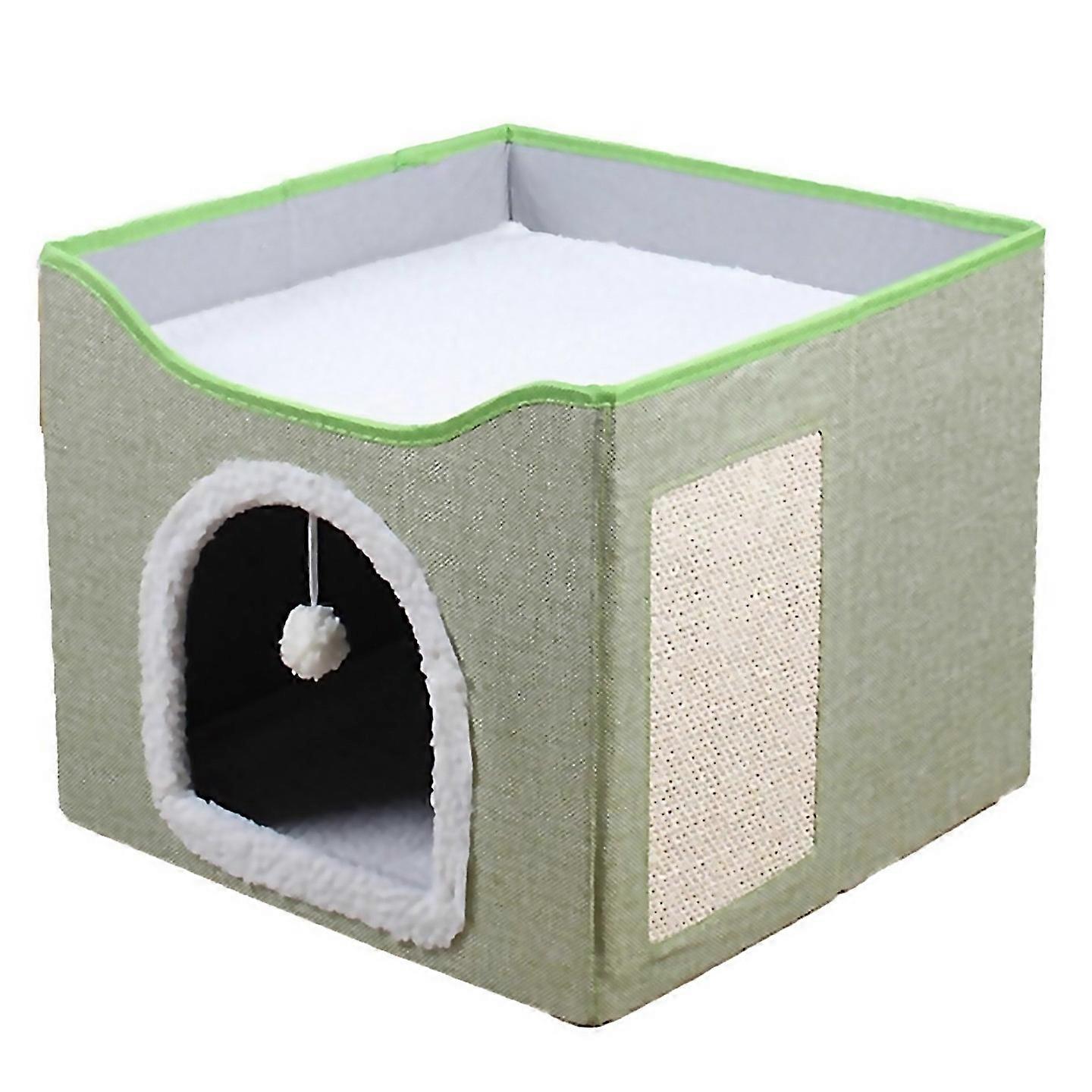 For Large Cat Bed With Ball Hanging And Scratch Pad Foldable Cat Bedsa