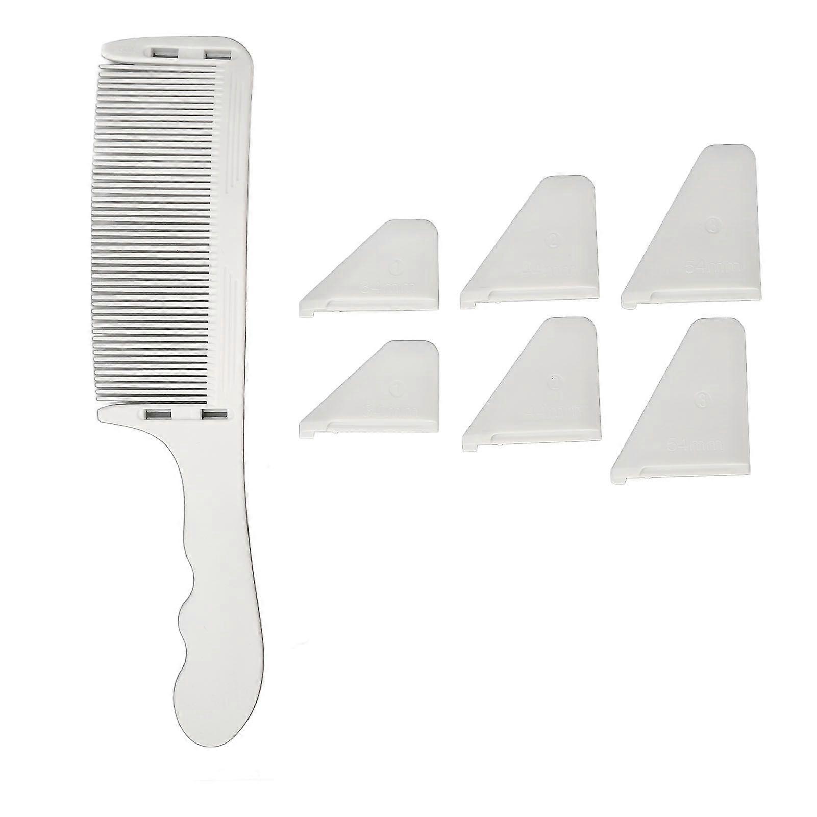 Curved Barber Clipper Comb Flat Top S Shape Professional Hairdressing Tool Haircut Comb White