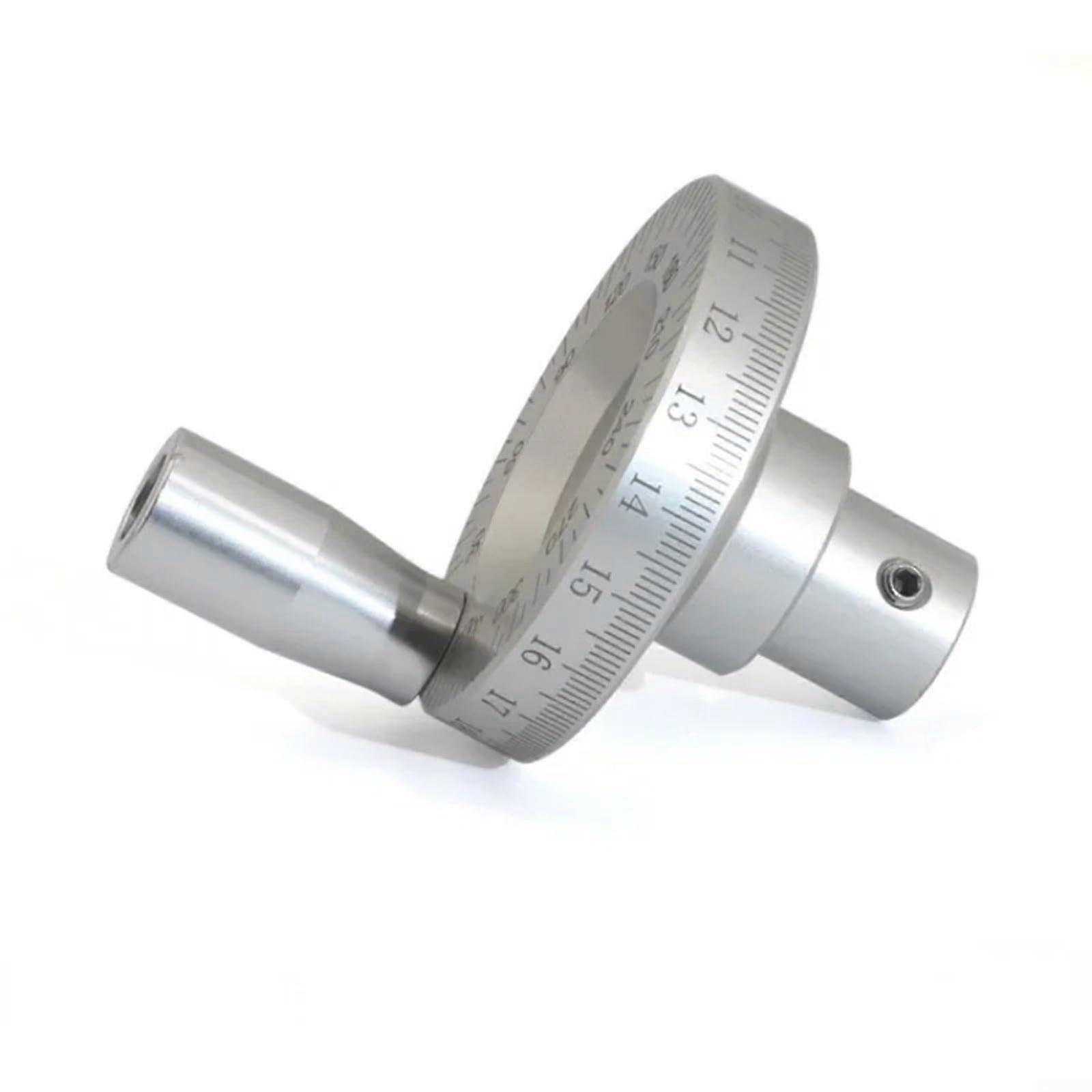 Aluminum Alloy Lathe Hand Wheel 50mm Diameter With Precision Scale For CNC Machinery Silver Inner Hole 6/8/10/12mm