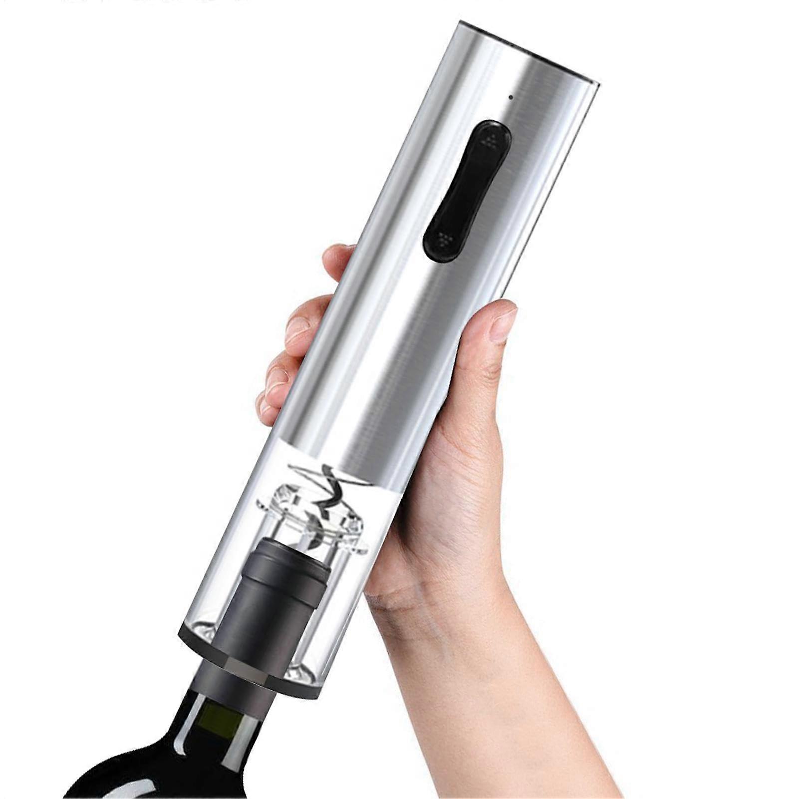Automatic Wine Bottle Opener with Refillable Design, Stainless Steel Corkscrew and Wine Stopper Remover for Home Use