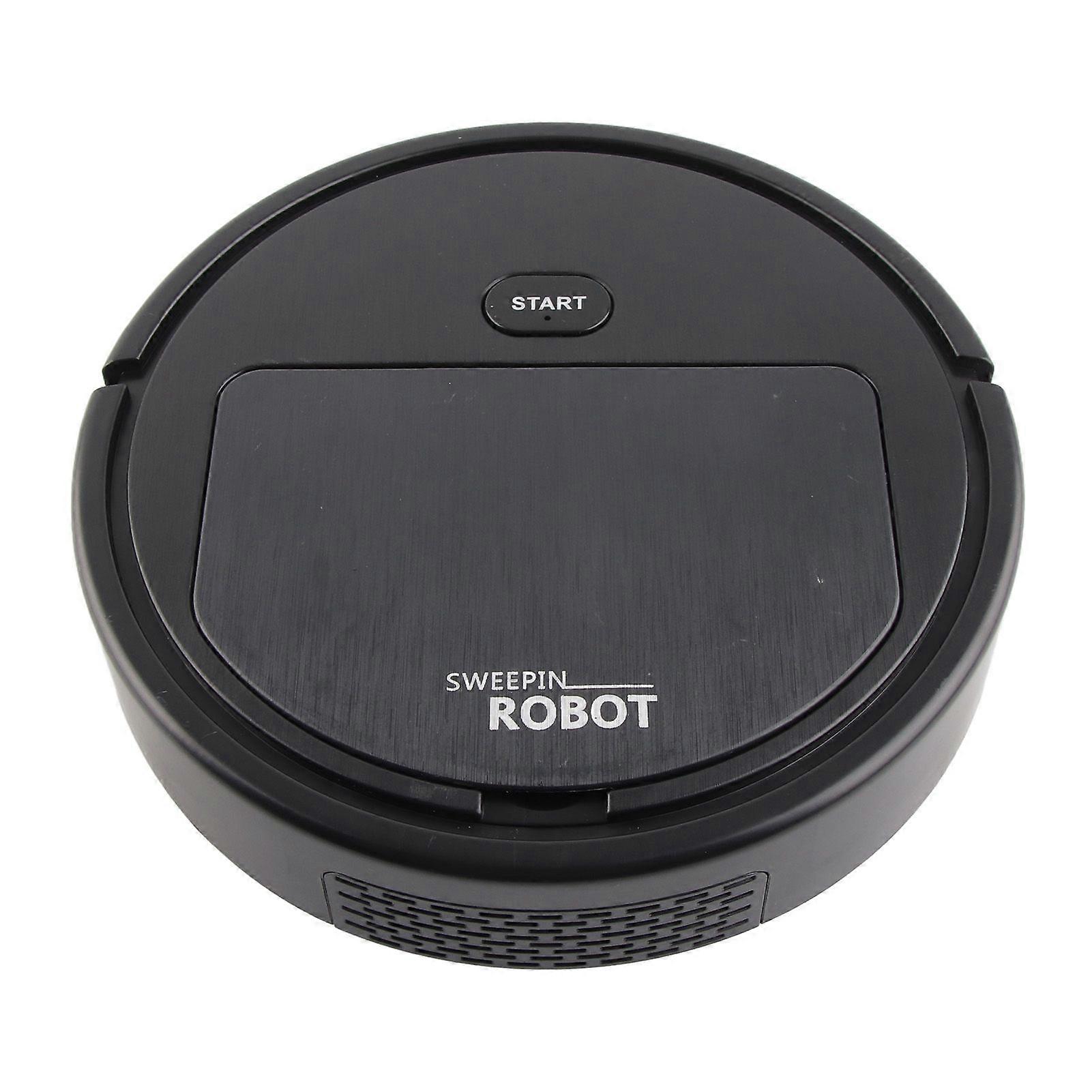 Robot Vacuum Cleaner 3 in 1 Rechargeable Low Noise Intelligent Mop Robot Sweeper for Hair Dust Debris Black