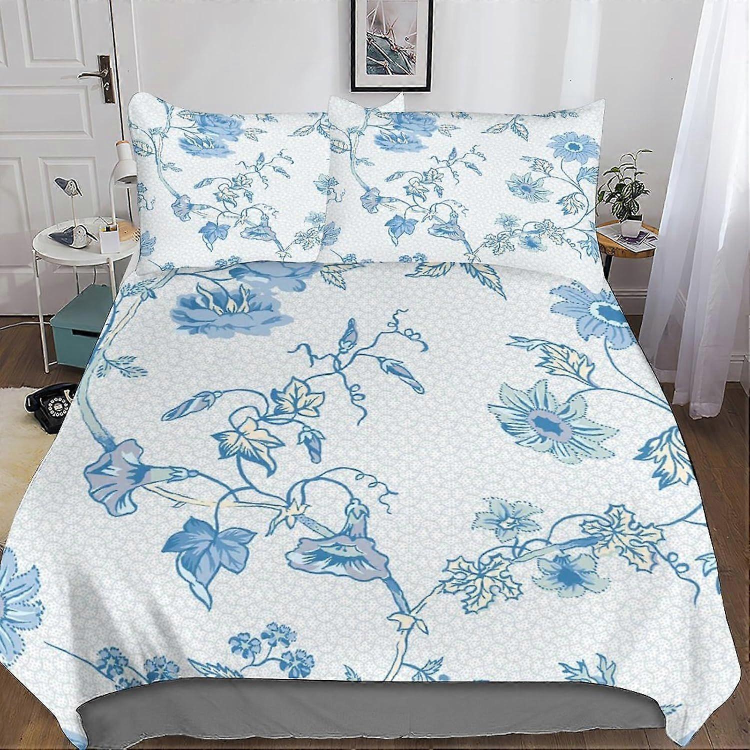 U213 Chinese Celadon Printing Crib Set, Sports Mattress Protector, 3D Regional Characteristics Design, Microfibre, 3 Piece Set with Zip And 2 Pillowca