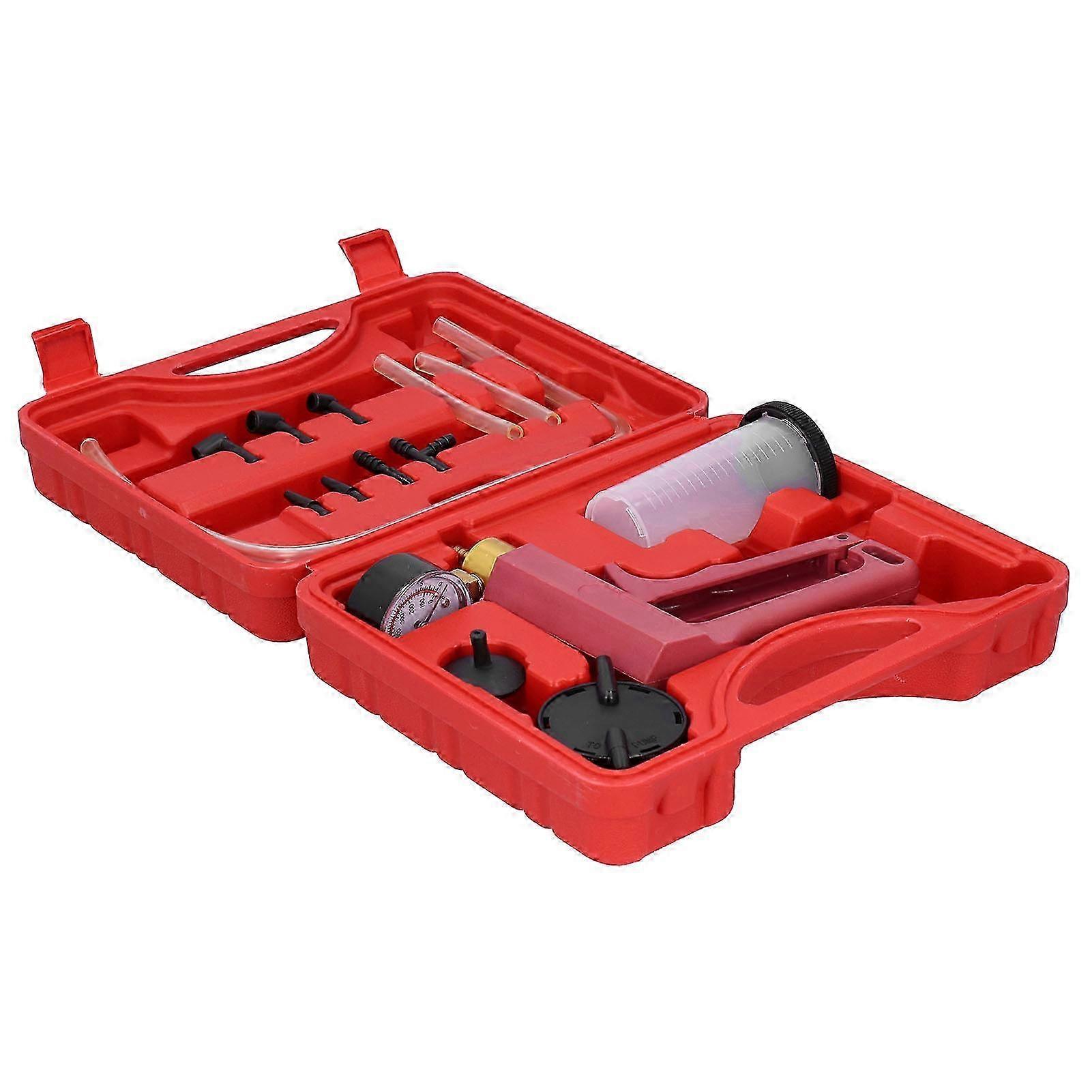 Hand Held Vacuum Pressure Pump Tester Tool Brake Bleeder Kit Adapters Connectors with Toolbox 2025