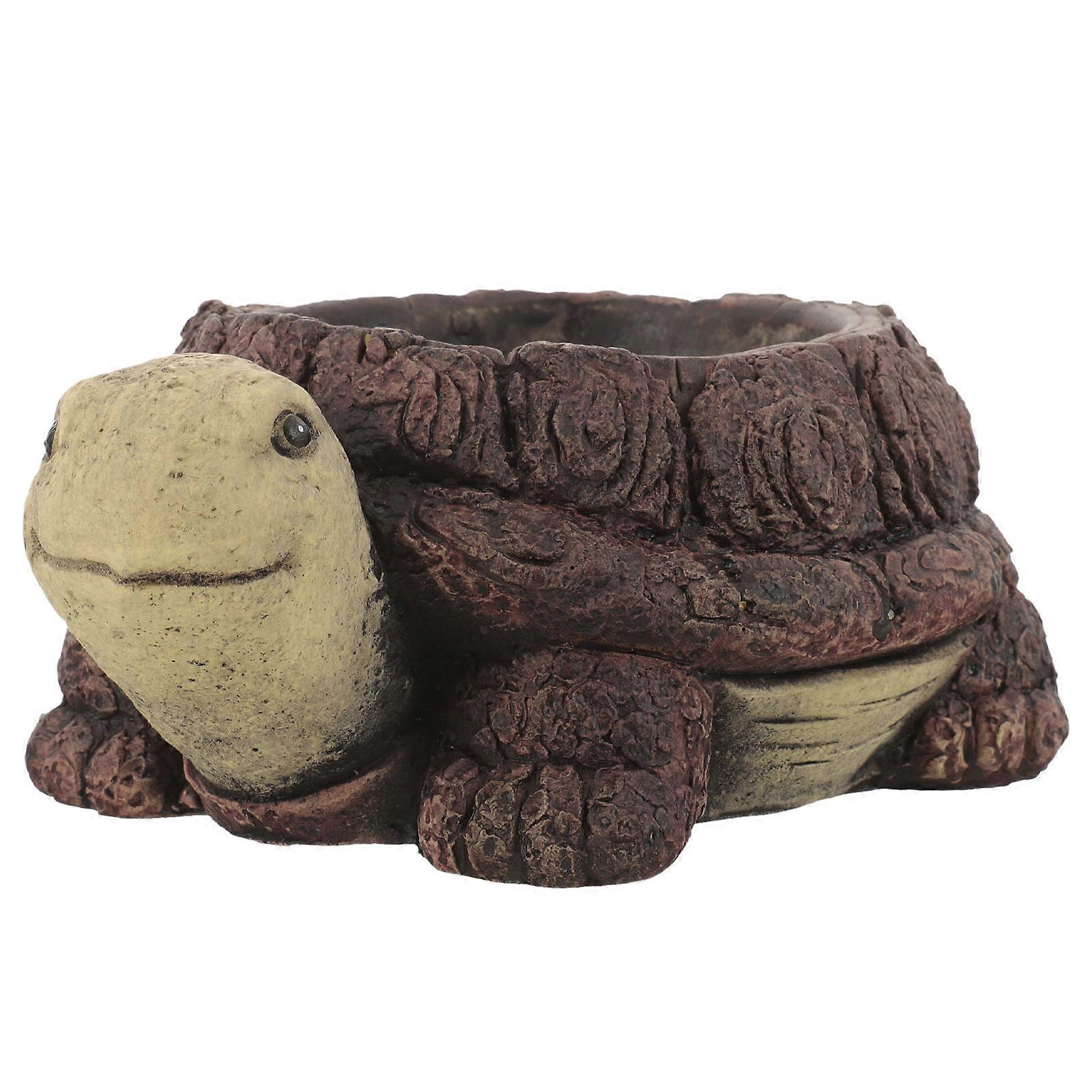 Cute Turtle Succulent Planter Resin Flower Pot for Garden 2Pcs Set
