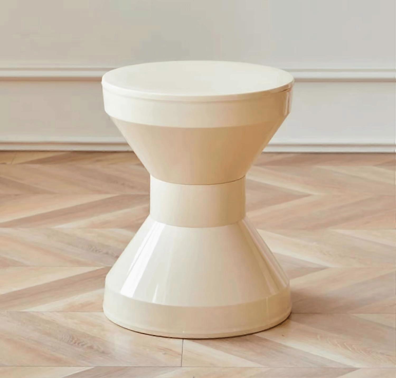 Nordic Low Stool Round White 36x45cm 14.2x17.7in For Home Dining Living Room Shoe Change Stool