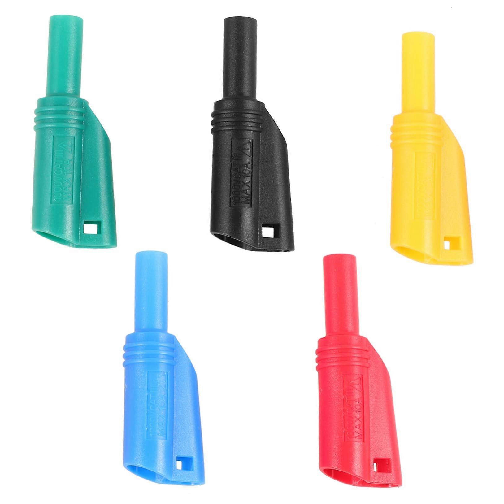 5pcs Banana Plug Leads Slim Gauge Banana Socket Connectors Replacement Audio Connectors For Multimeters Test Leads