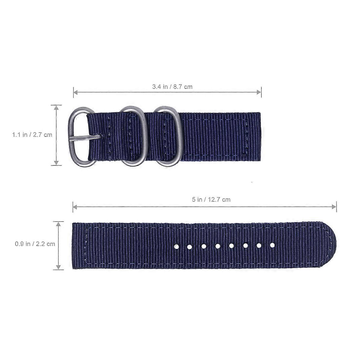 22mm Nylon Watch Band Webbing Strap for Watch Replacement Navy Blue