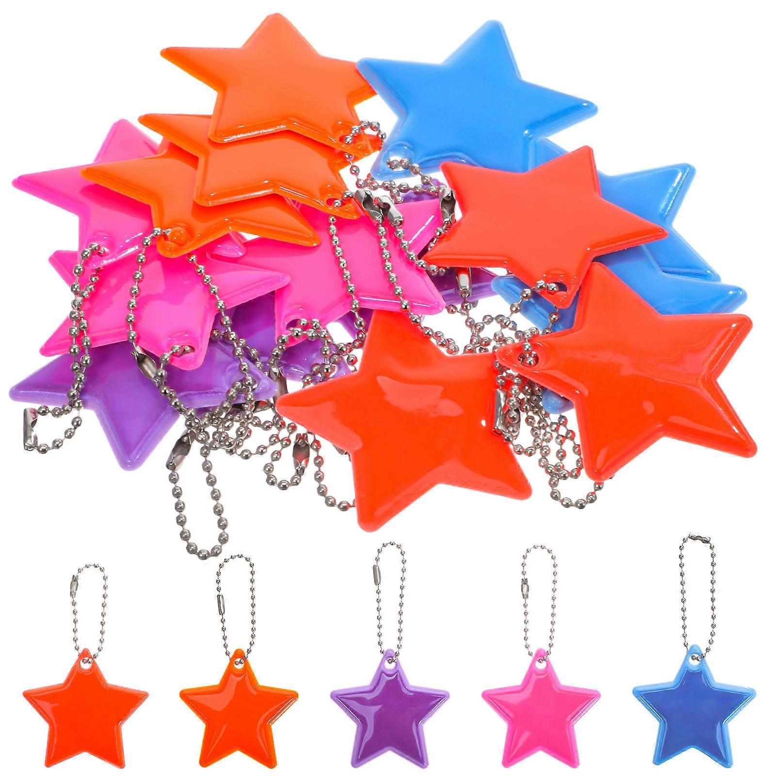 Star Reflective Keychain for Backpack Night Safety 45Pcs Collection