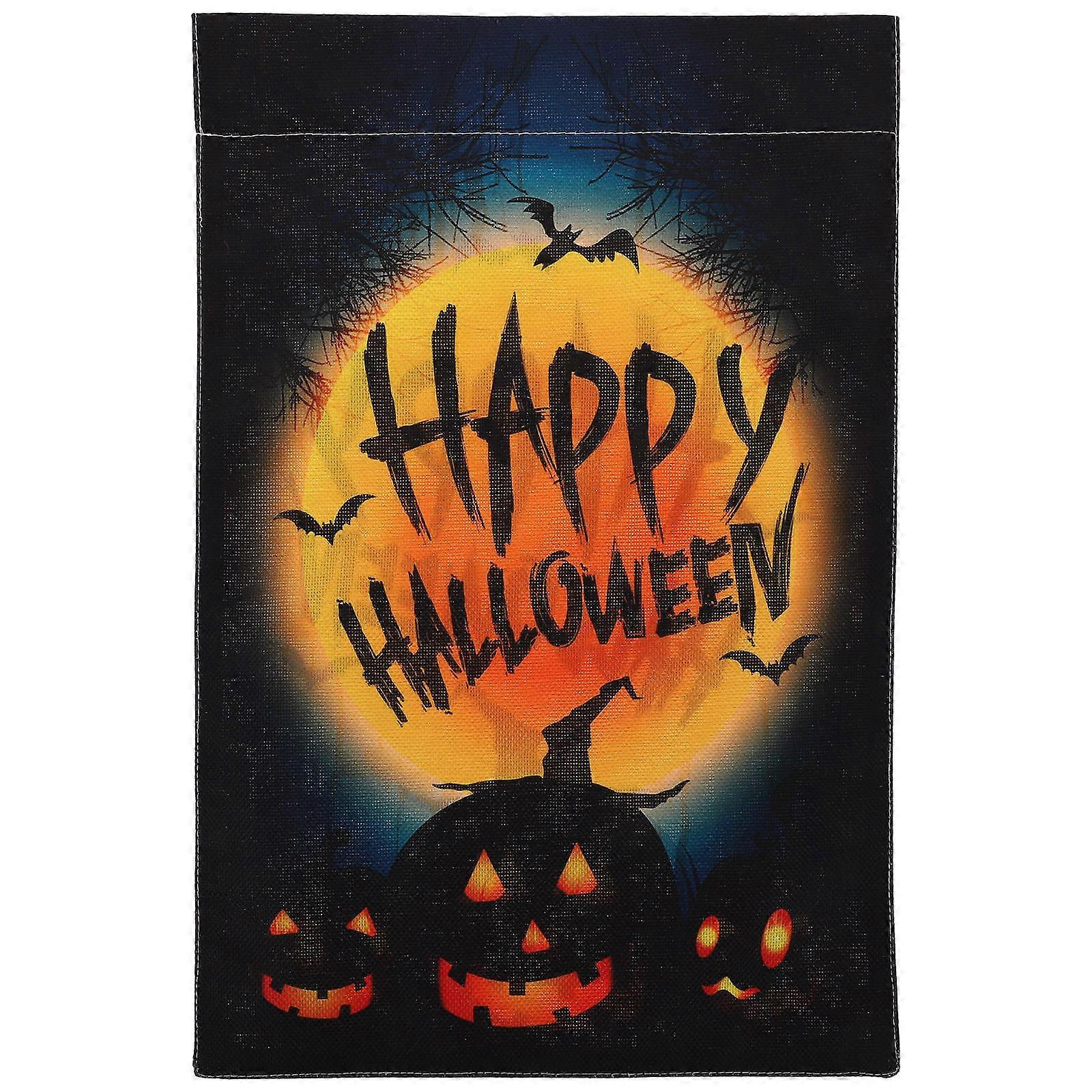 Halloween Yard Flag with Wind Indicator Garden Hanging Flag 3Pcs