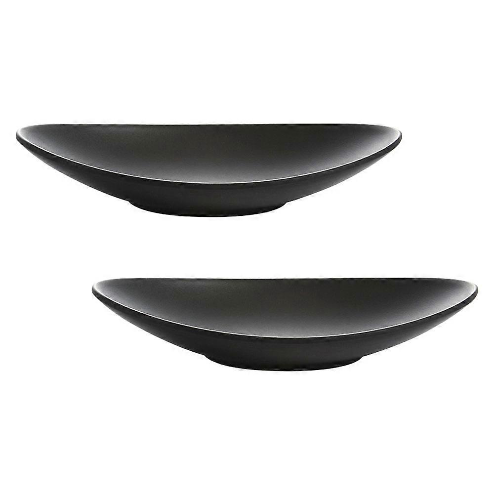 Japanese Dessert Tray Sushi Plate for Restaurant Use 2Pcs Black Frosted Platter