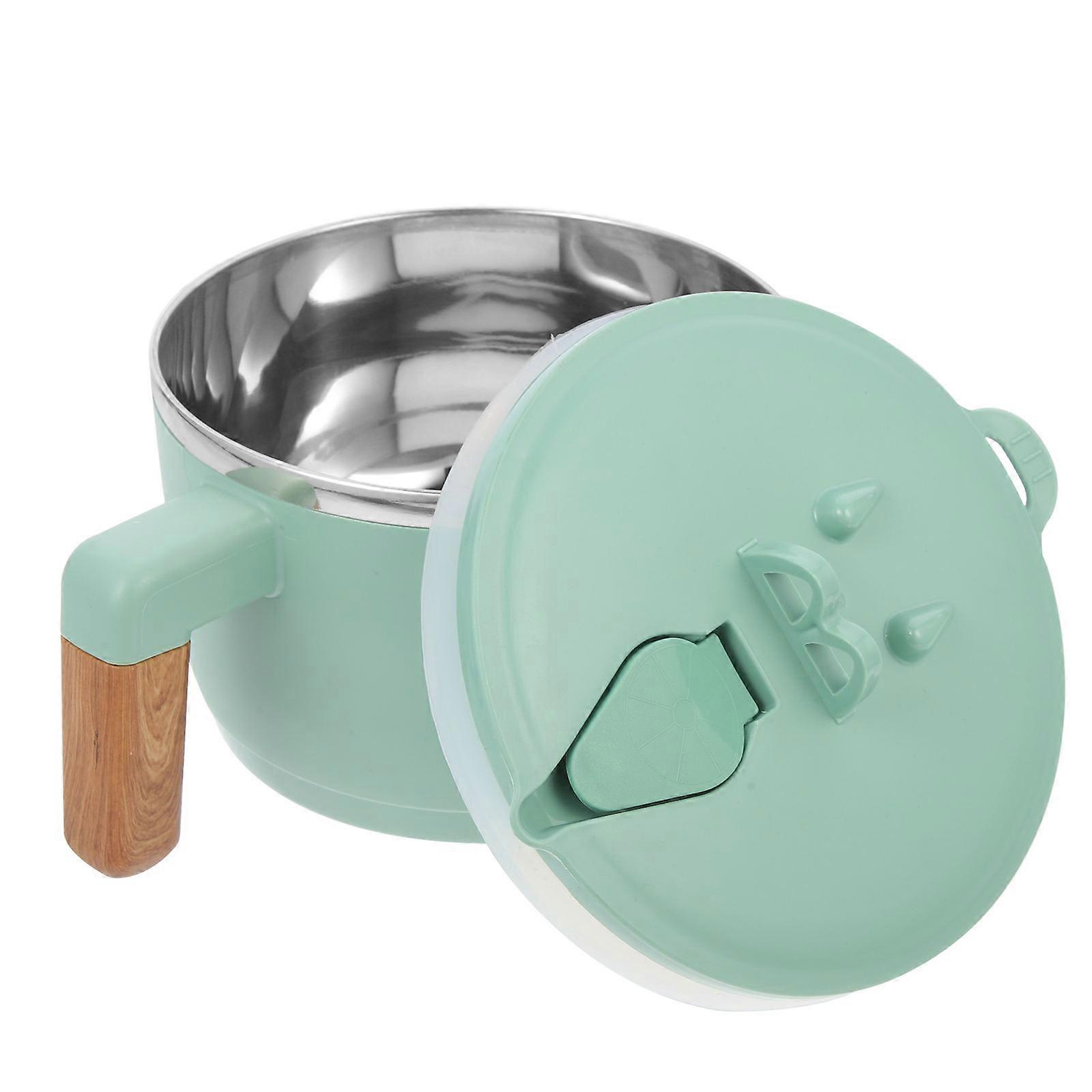 Light Green Round Insulated Bowl with Handle for 4Pcs Food Storage Bowls