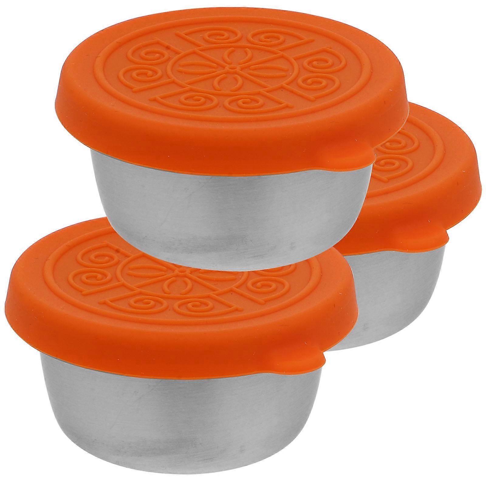 Reusable Sauce Cups with Lids Stainless Steel Condiment Cups 6Pcs Set