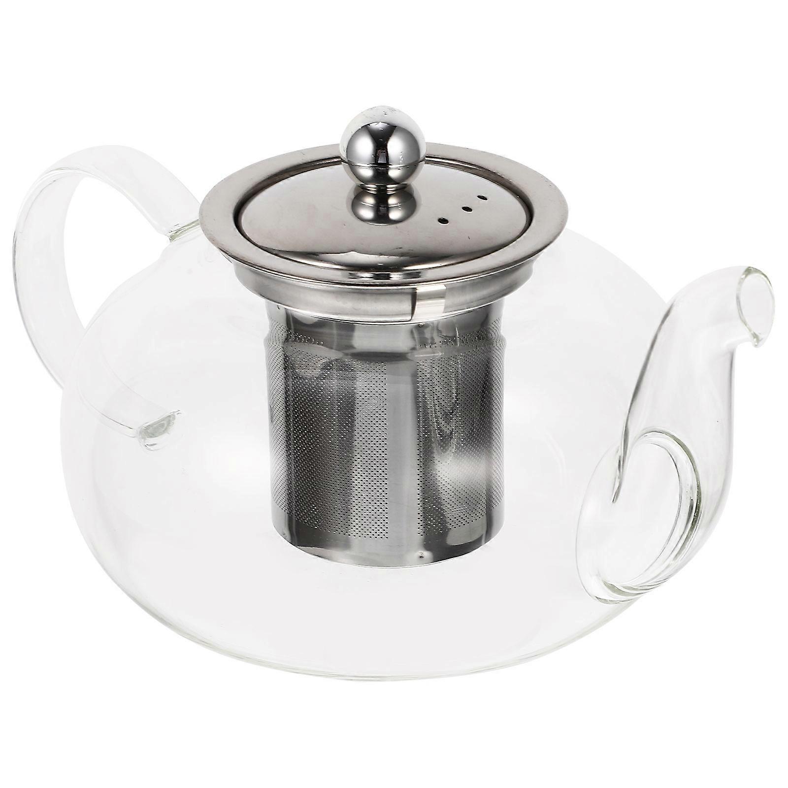 Transparent Teapot With Infuser Suitable For Family Gatherings And Afternoon Tea 7.9X5.5X4.7in Loose-Leaf Tea Brewing 1Pack