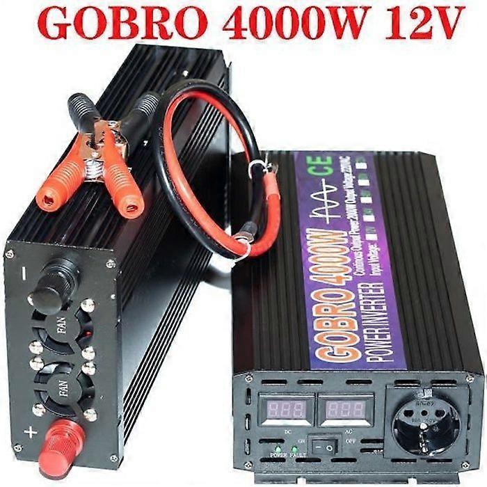 4000W Converter - Inverter - DC 12V to 220V AC - Pure Sine Wave - LCD Display - 2000W Continuous