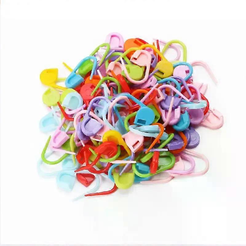 20/100Pcs Colorful Knitting Stitch Markers Crochet Locking Tool Craft Ring Holder