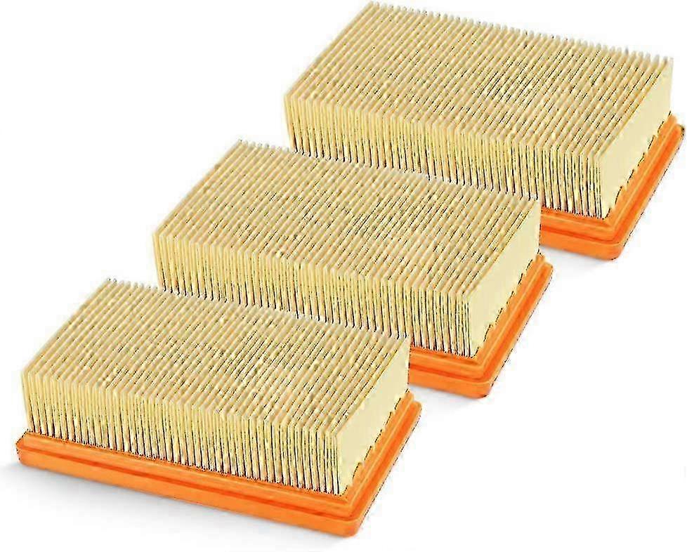 3 Pack Premium Flat-Pleated Filter Compatible with Karcher MV4-MV6 and WD4-WD6 Wet-Dry Vacs