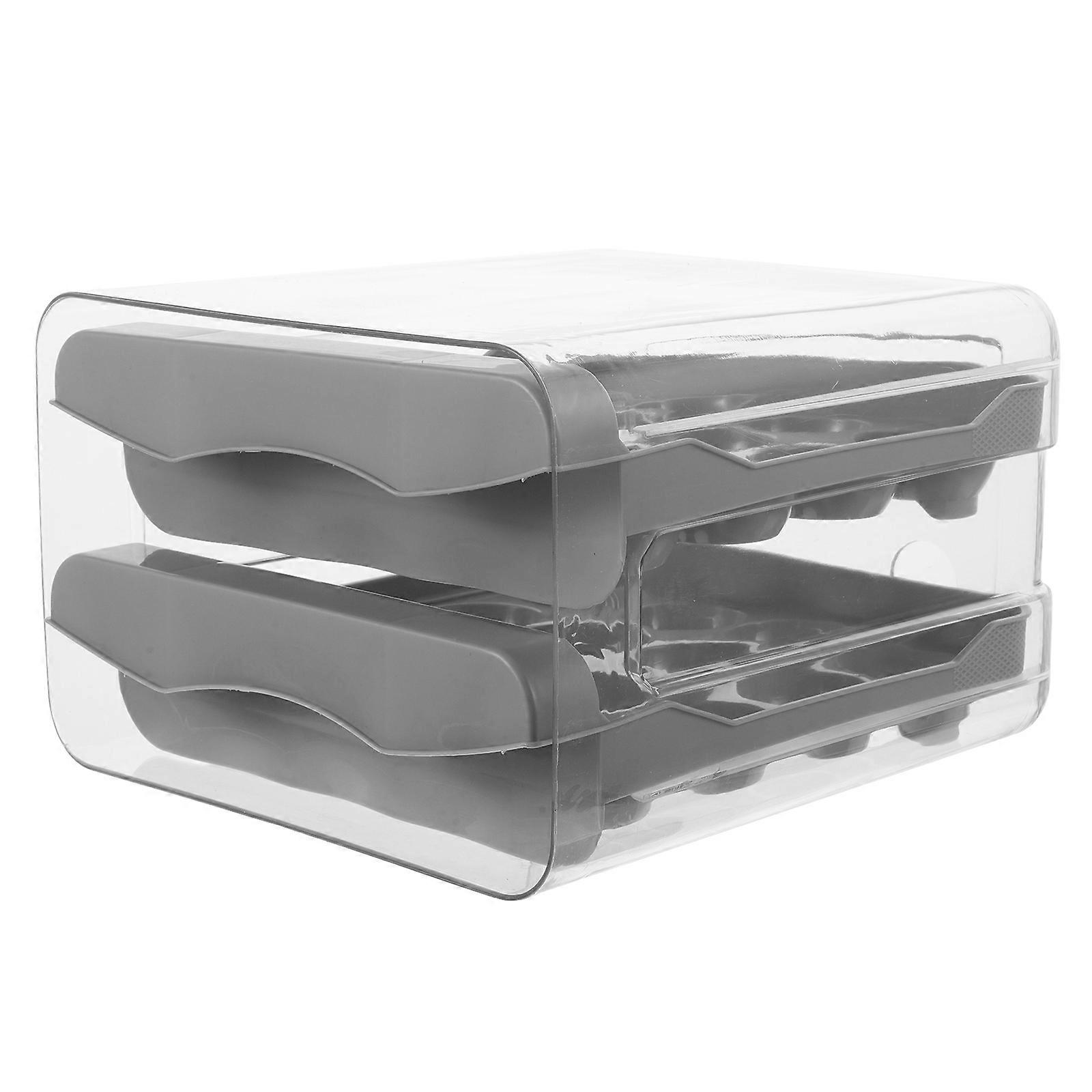 Double Layer Egg Holder For Fridge Organizer In Transparent PET And PP Material For Refrigerator Use 1Pcs