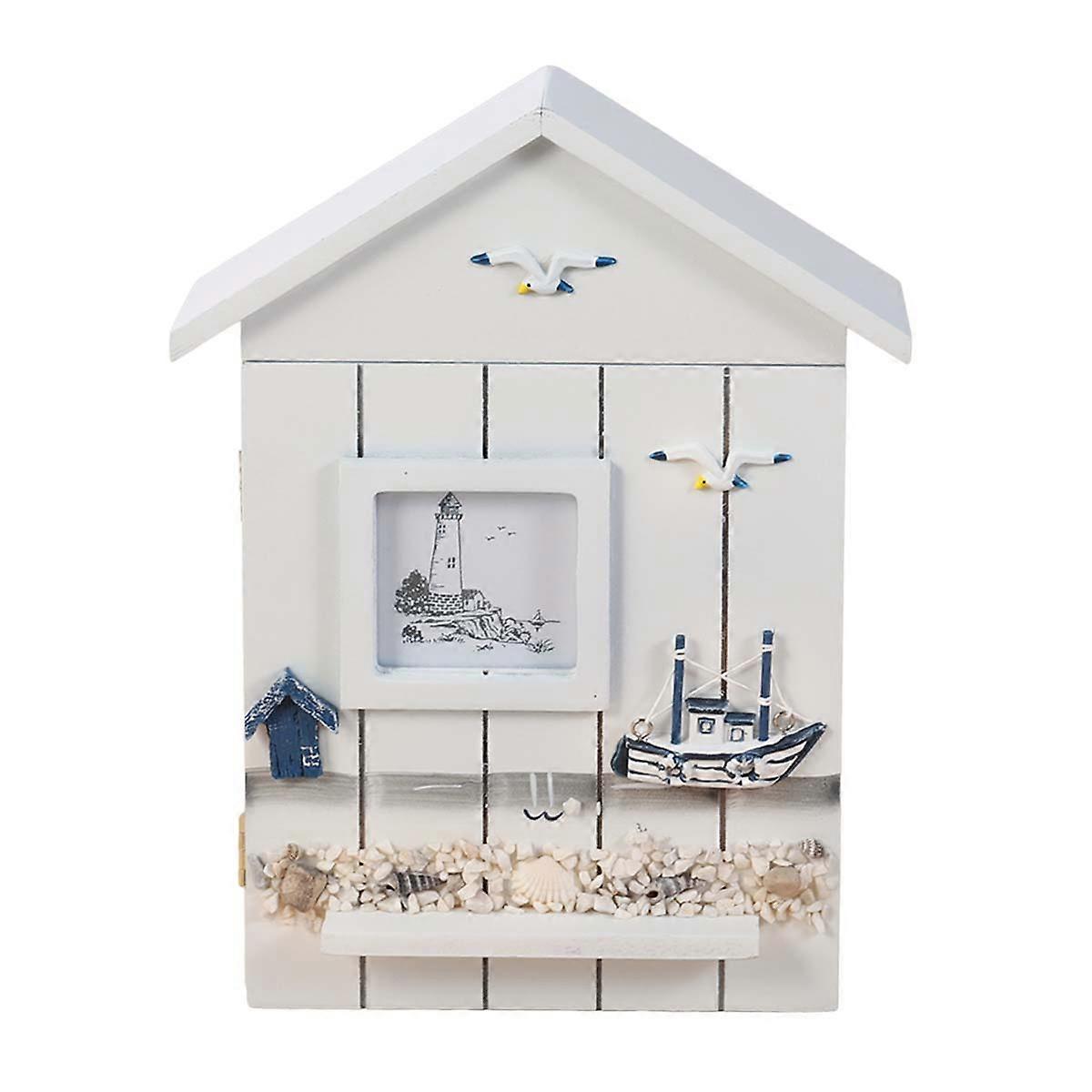 Multi-Function Household Shelf Key Box Housing Form for Storage 2Pcs White