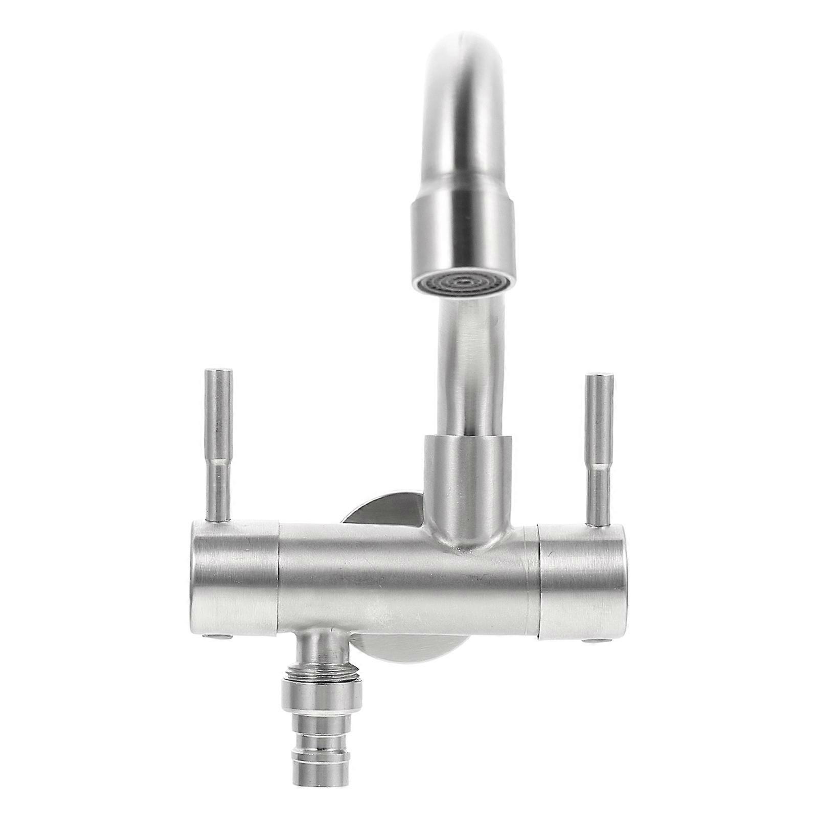 Robinet mural à double usage en acier inoxydable, lot de 2, pour cuisine