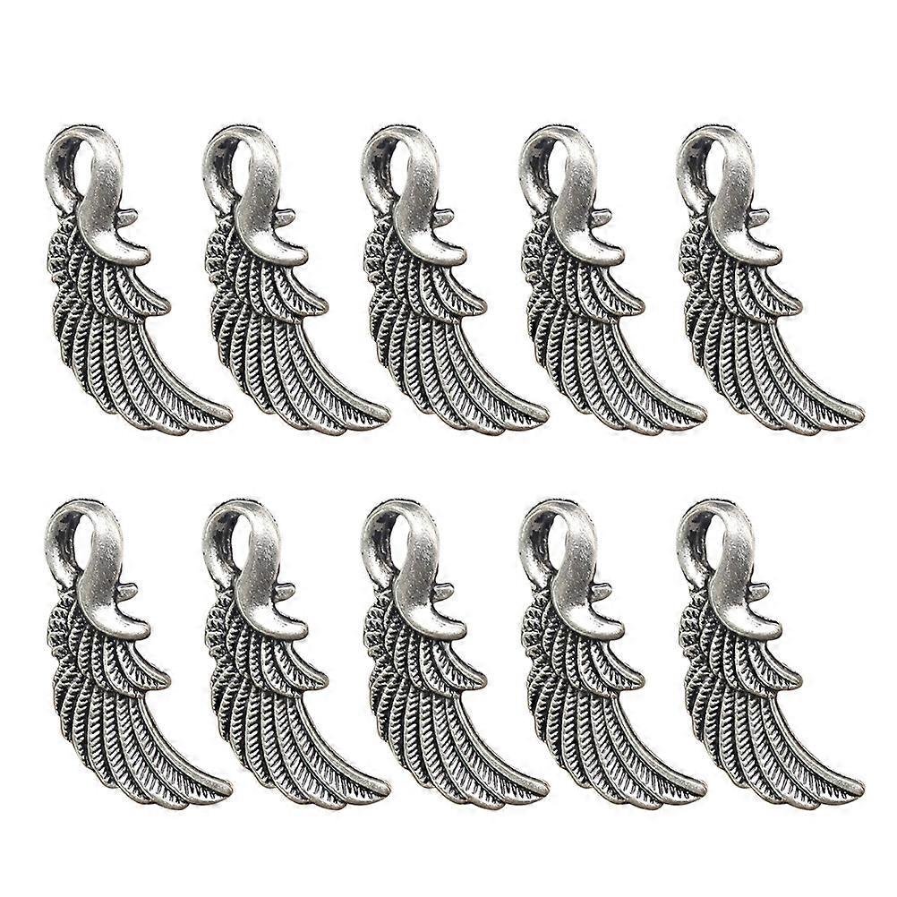 DIY Charm Pendant Set Wing Pattern for Jewelry Making 150Pcs Silver