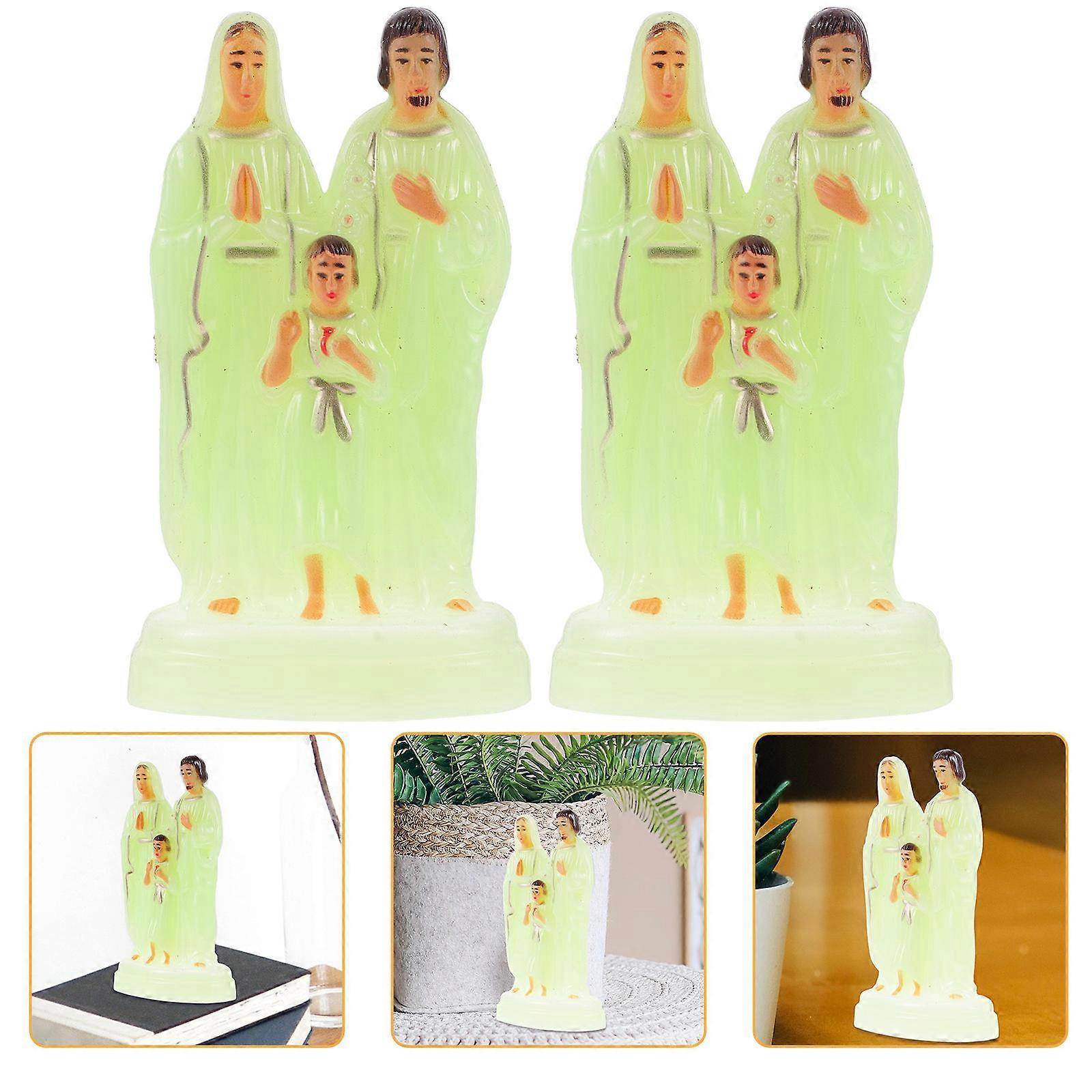 Desktop Luminous Plastic Ornament for Decoration 10Pcs Light Green Set