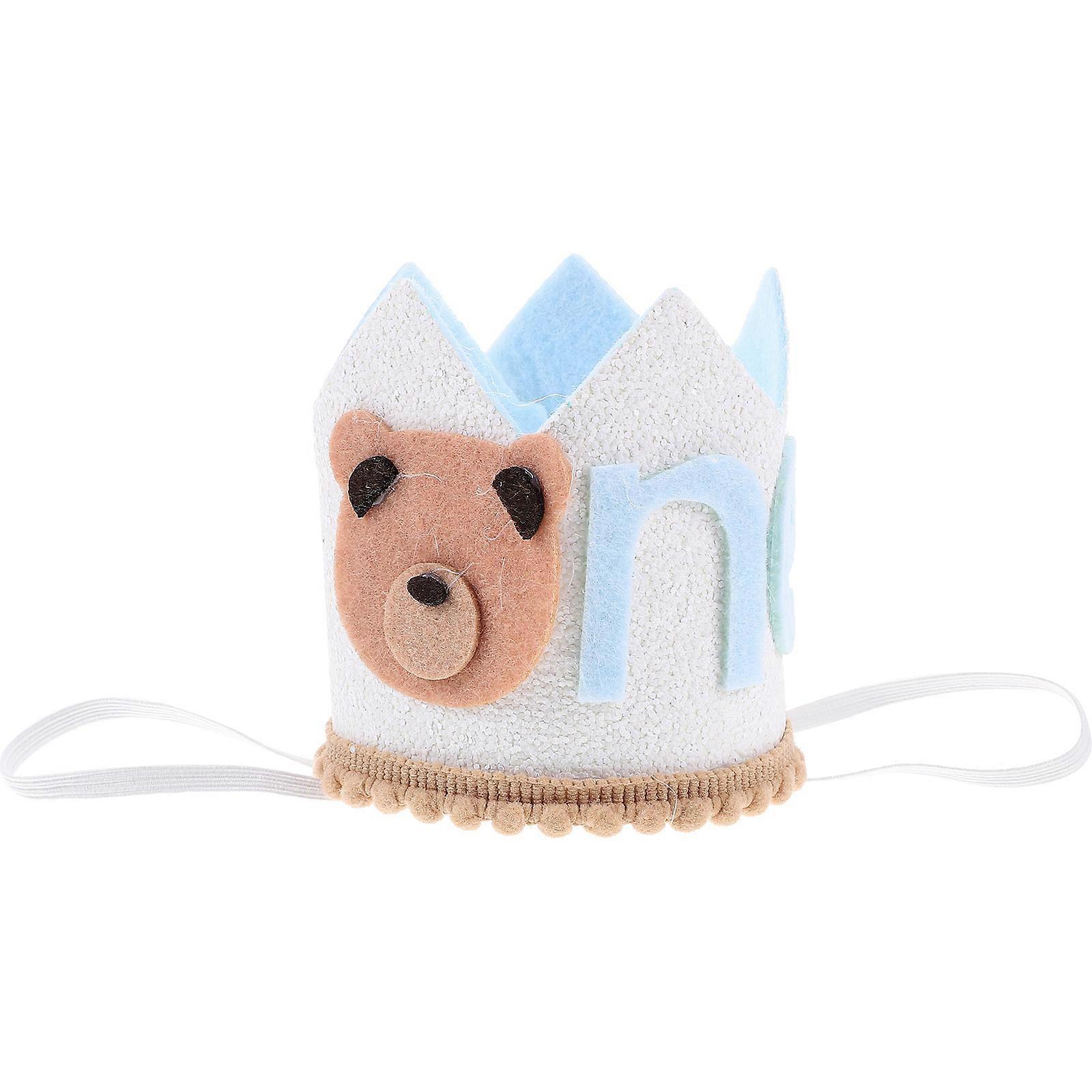 Bursdagskronebjørn én 1-årsdagshattefest for barn