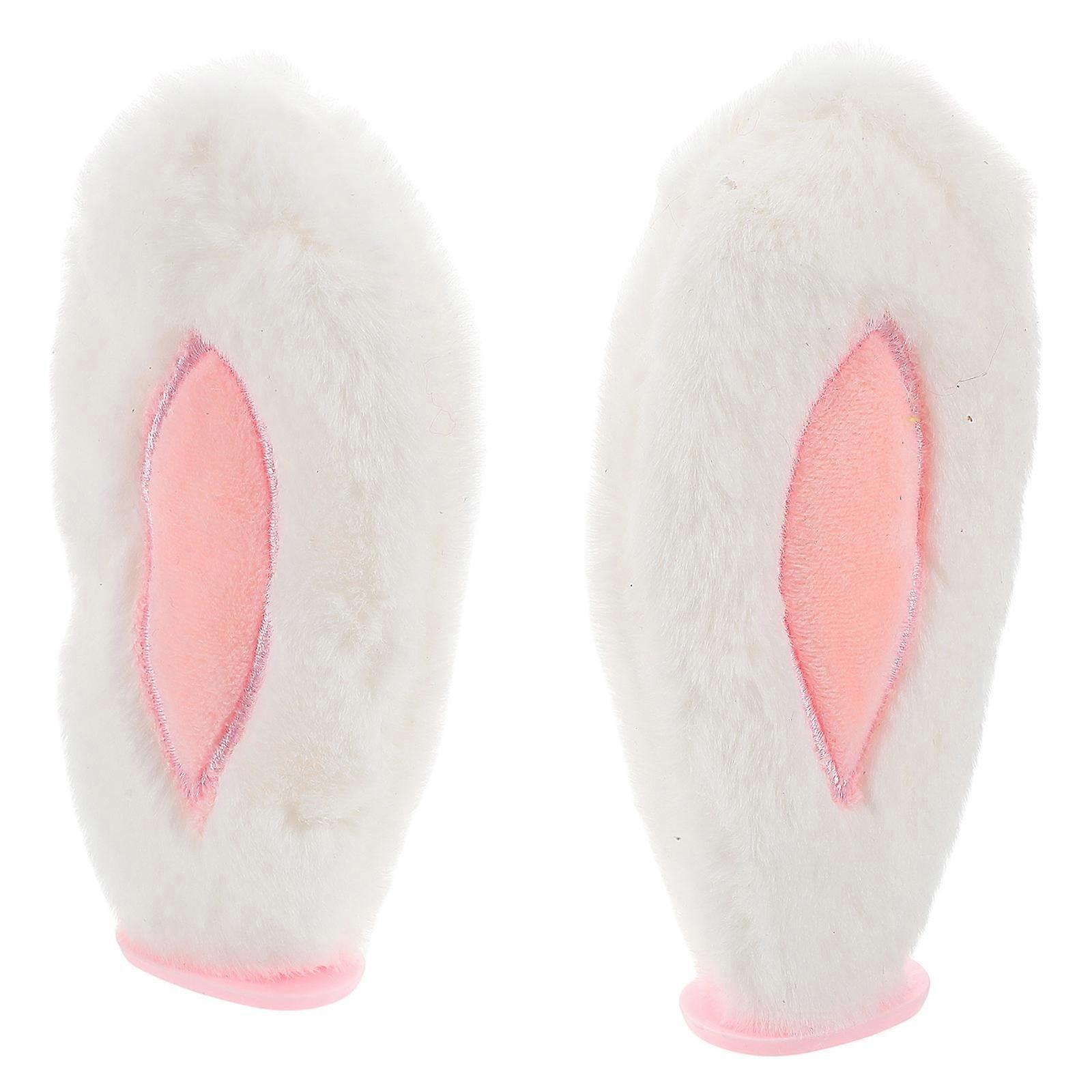 Motorcycles Decoration Pink Bunny Ears Plush Material 2Pcs