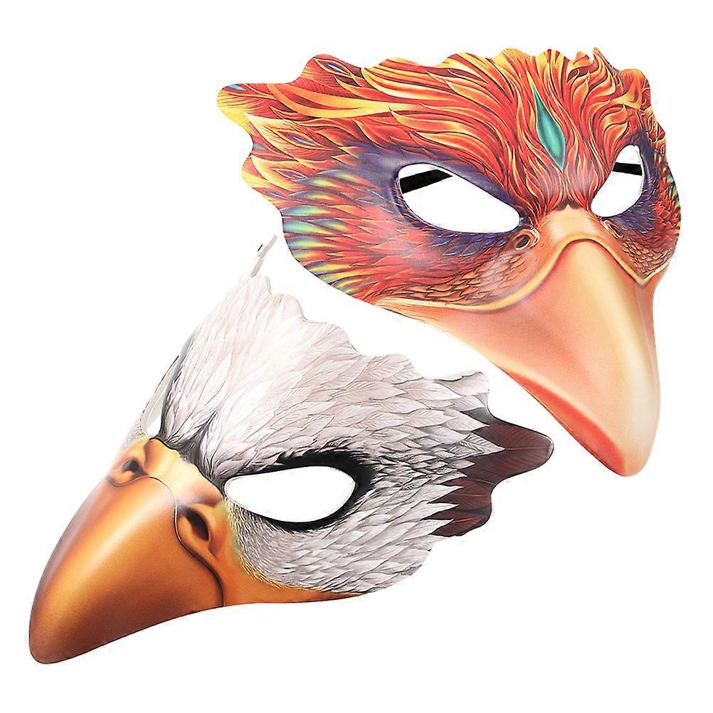 Bird Shape Masquerade Party Mask 8 Pcs Decorative Half Face Accessory For Halloween Cosplay Use Lightweight PU