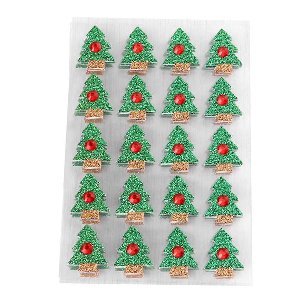 Christmas Tree Glitter Stickers Self-Adhesive for Decoration 20 Sheets
