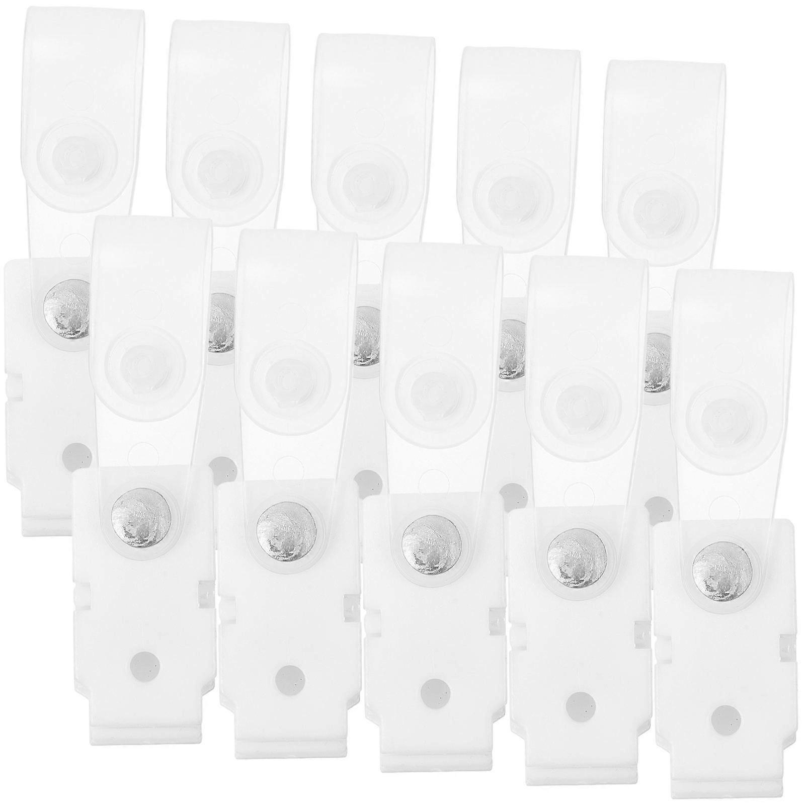 Work Badge Clips Plastic Badge Clips for Holding Use 80Pcs White Acrylic