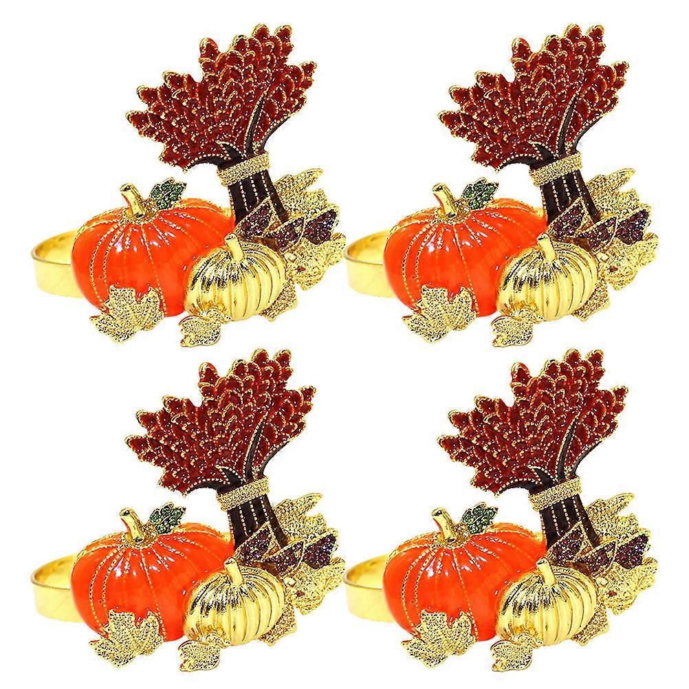 Decorative Pumpkin Napkin Rings for 8Pcs Festive Table Settings