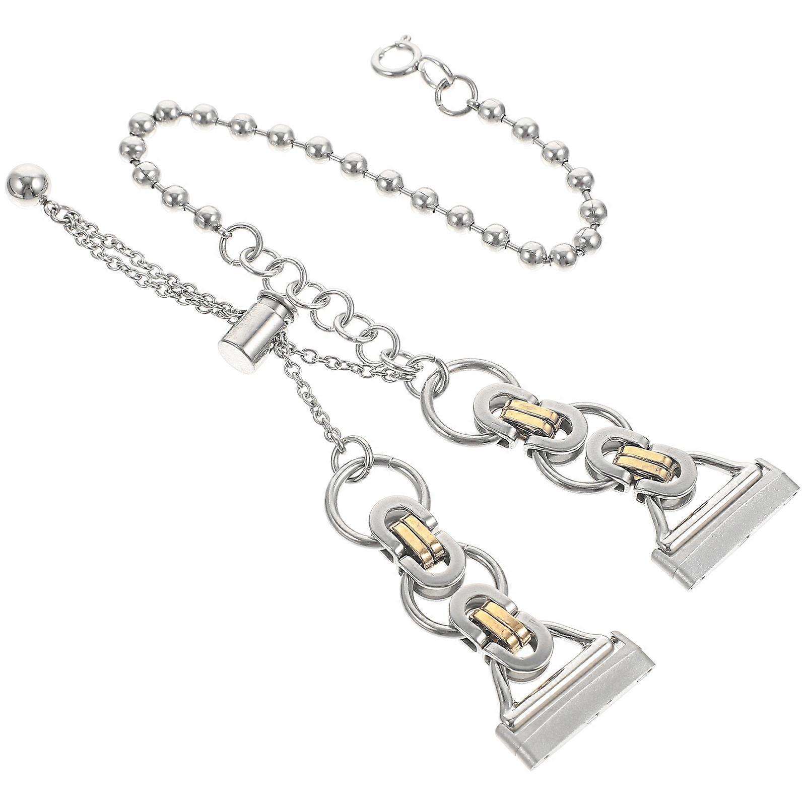 High-End Chain Style Metal Watchband For Versa3 And Sense 3Pcs Daily Use Adjustable Design