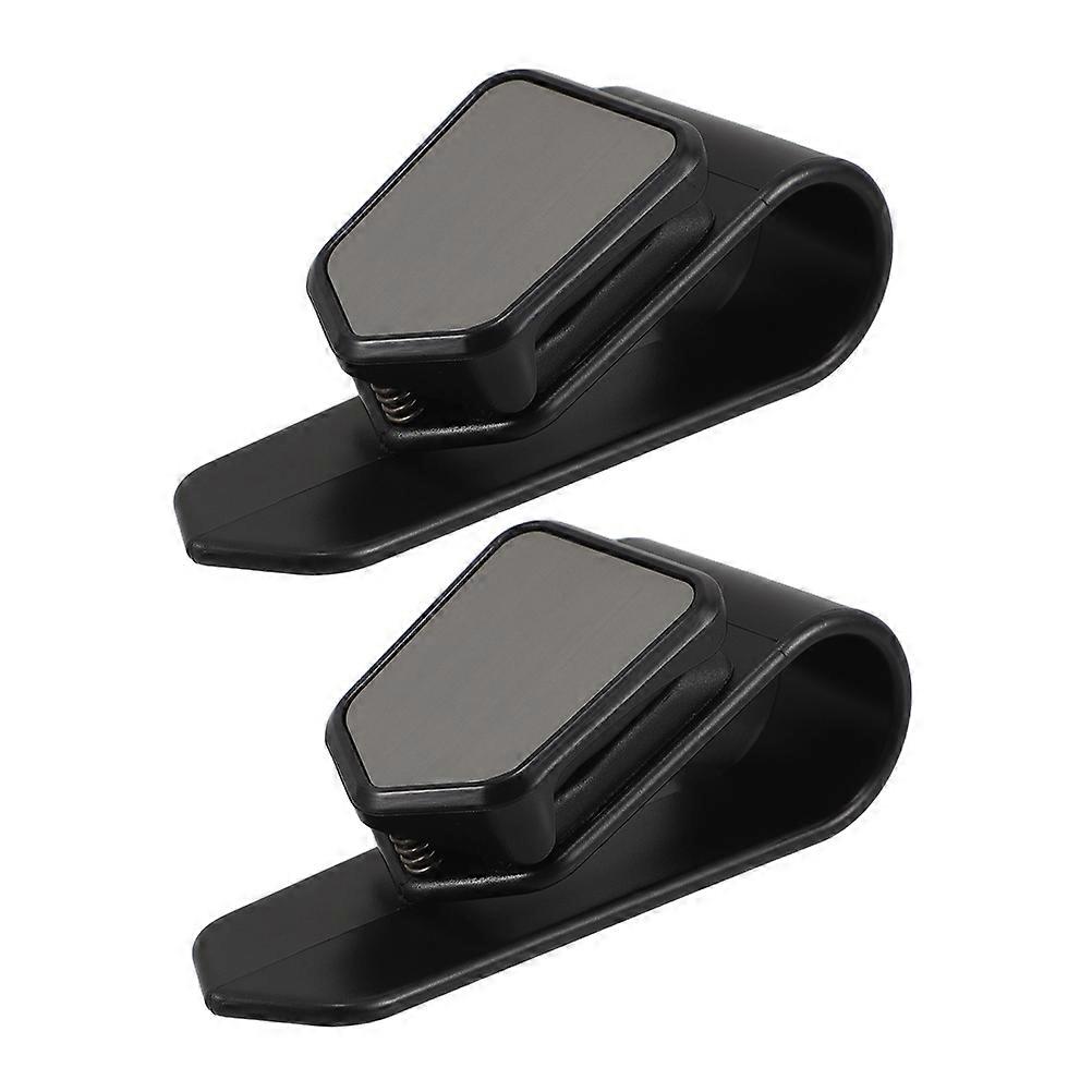 Sunglasses Holder for Car Visor with Ticket Card Clip Set of 2