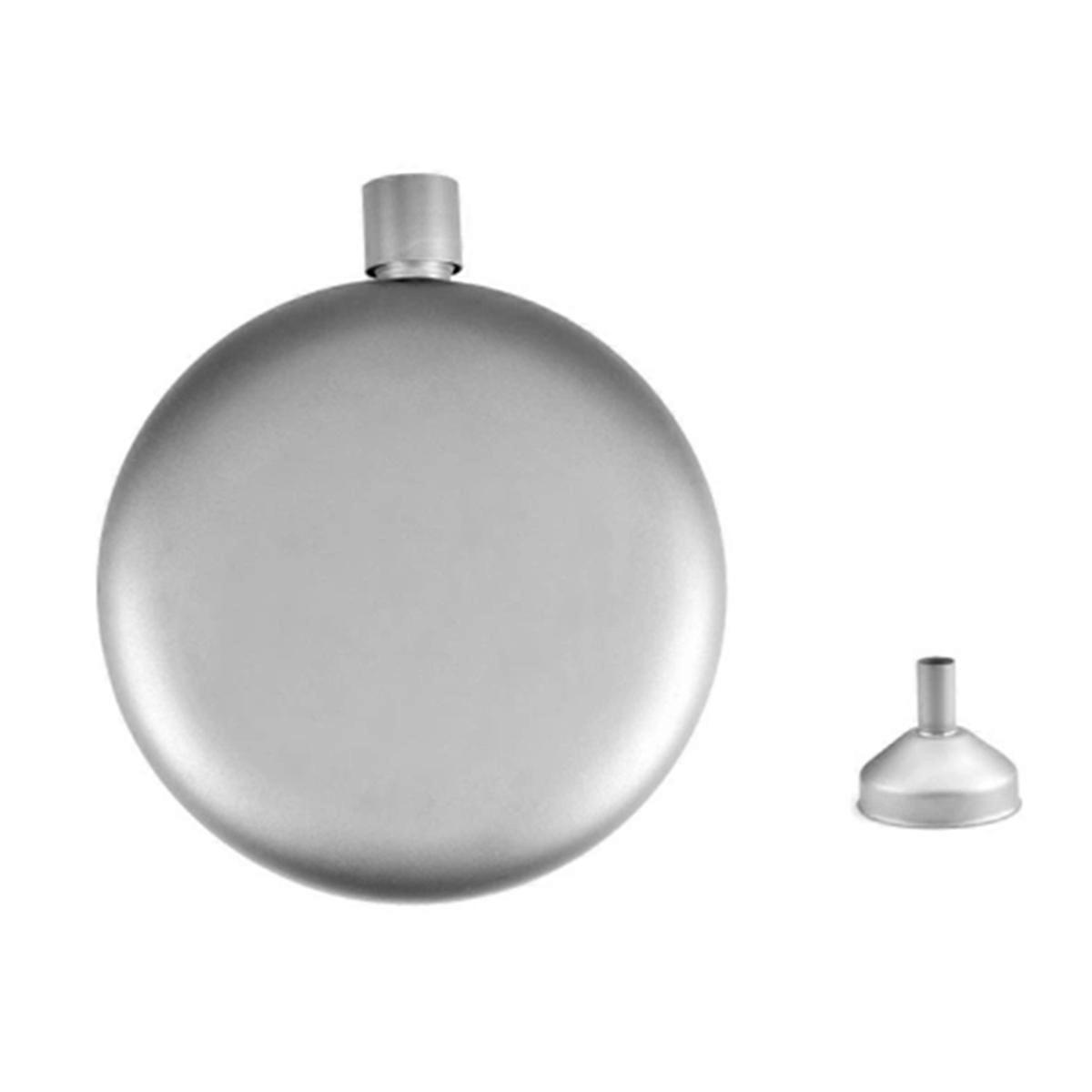180ml Titanium Flask with Funnel Screw Cap Seal Ultra-Light Portable Wine Flask Whiskey Flask for M
